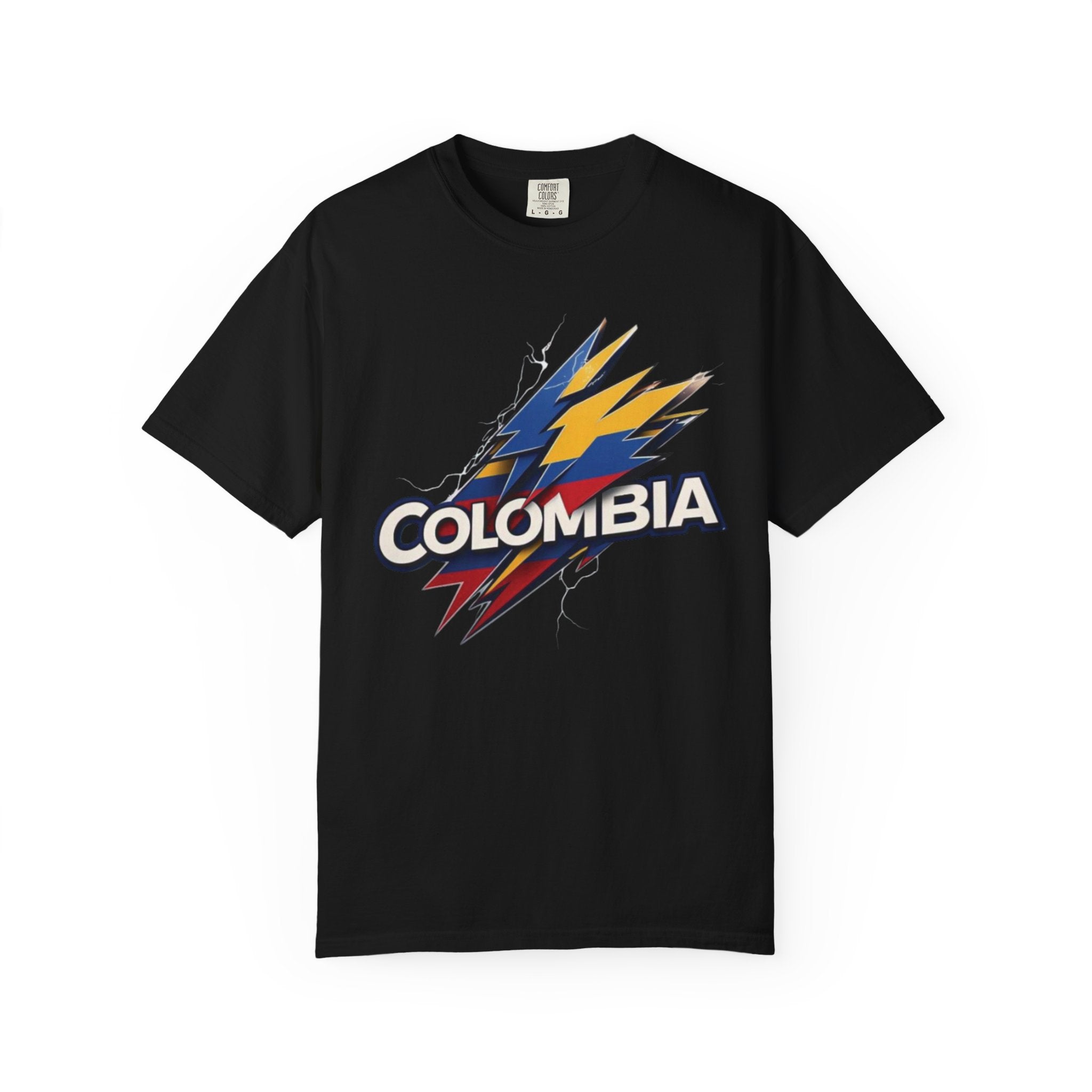 Garment-dyed unisex t-shirt from Colombia - Eye-catching lightning bolt design