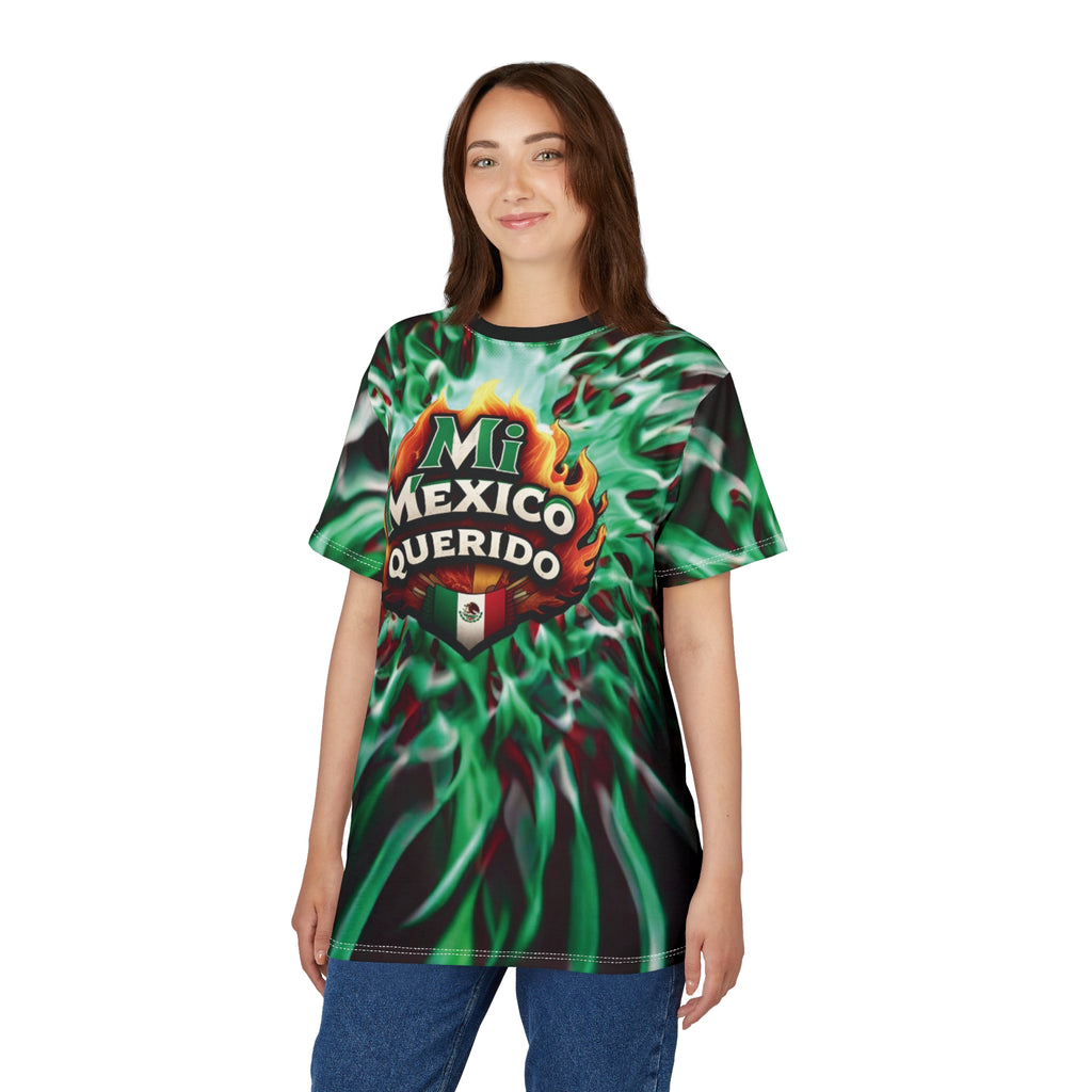 Camiseta gráfica unisex con diseño "Mi México Querido", vibrante camiseta del orgullo mexicano