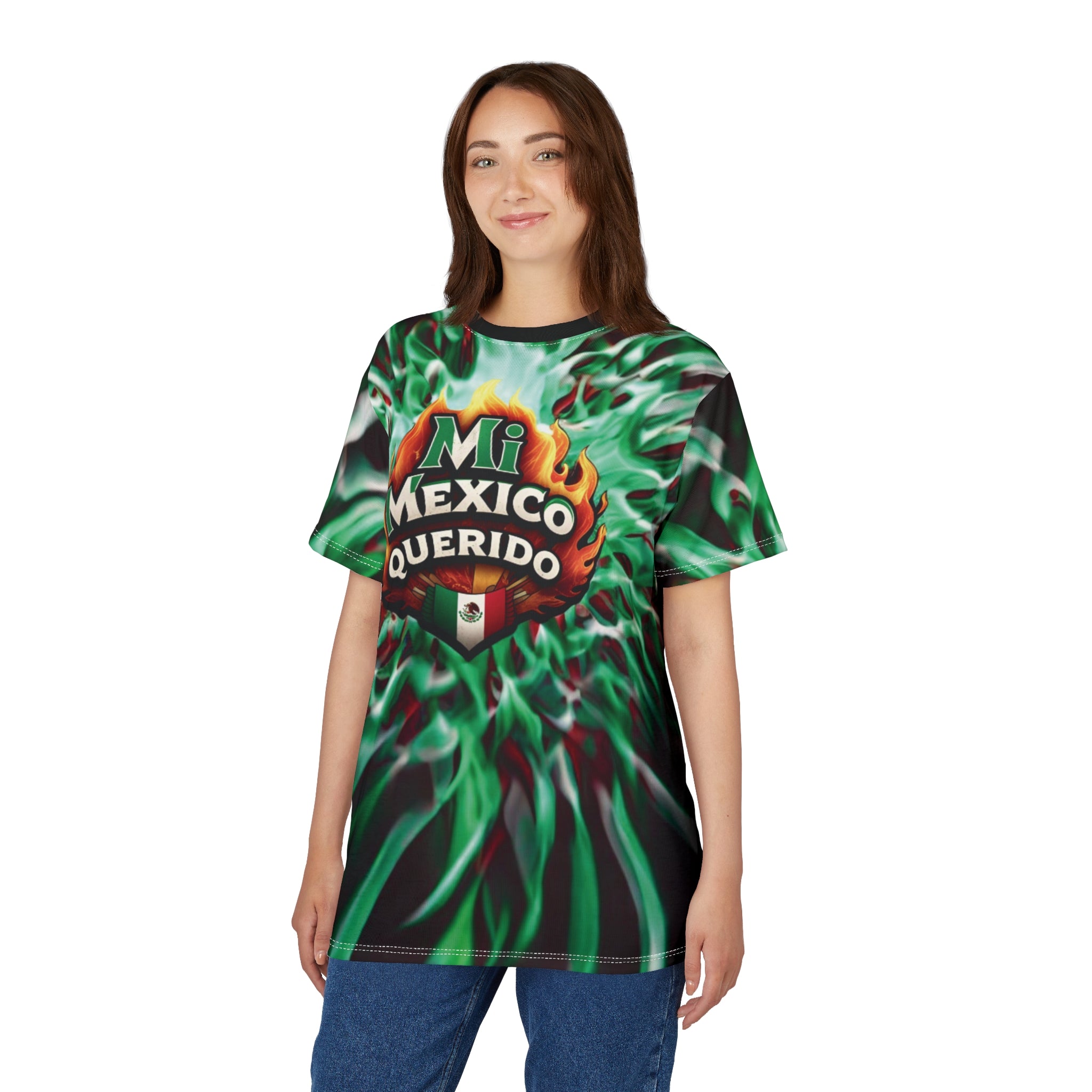 Camiseta gráfica unisex con diseño "Mi México Querido", vibrante camiseta del orgullo mexicano