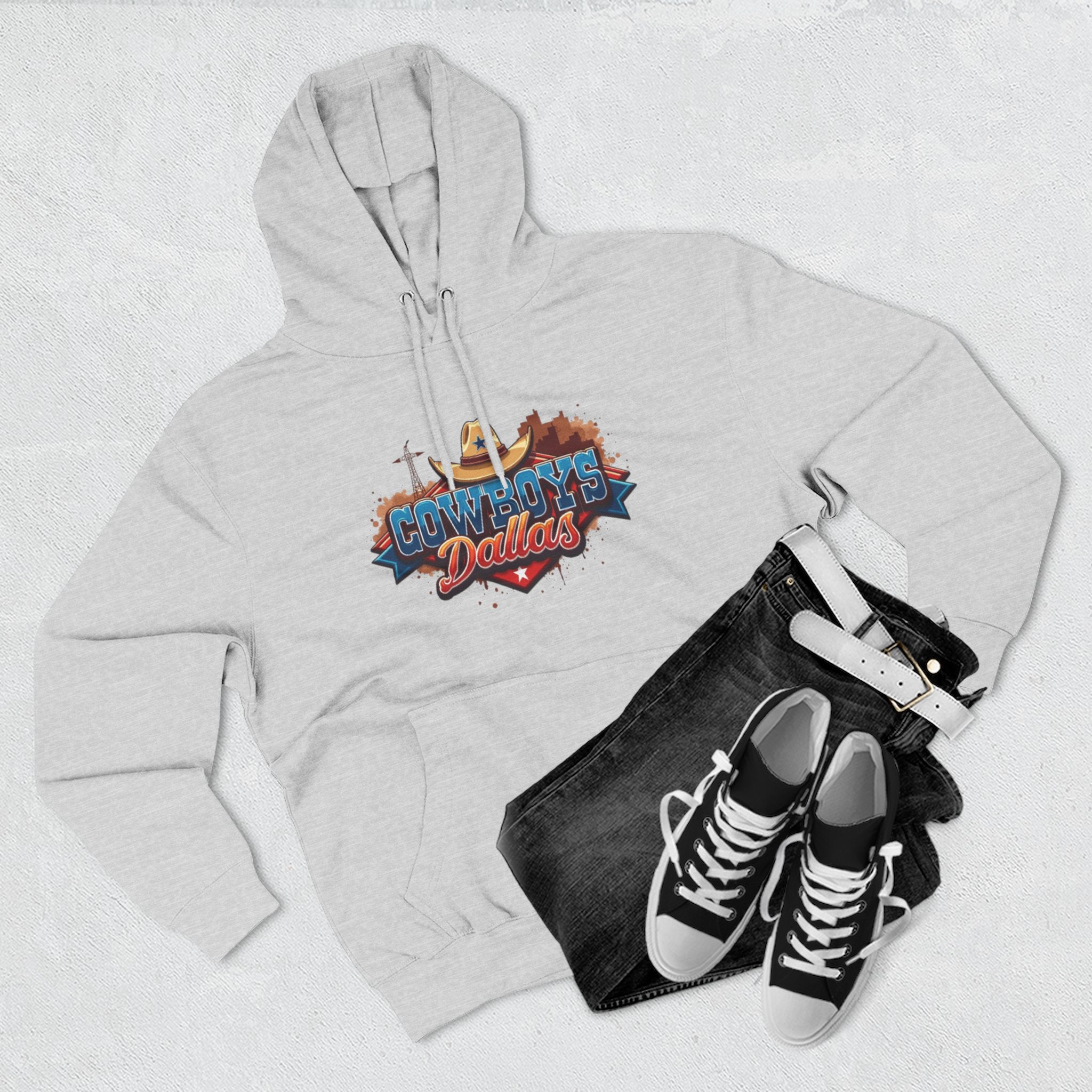Dallas Three-Panel Fleece Hoodie, sweatshirt, clothing, cozy hoodie, for gift winter wear 
