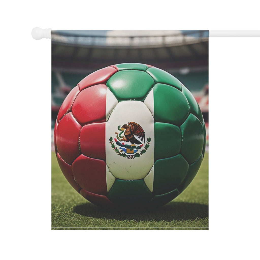 Mexico Soccer Ball Garden Flag - Mexican Football Stadium House Banner