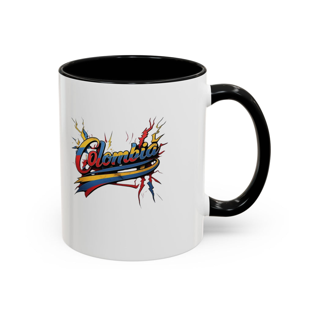 Taza de café con acento colombiano (325 ml y 440 ml), ideal para amantes del café y como regalo.