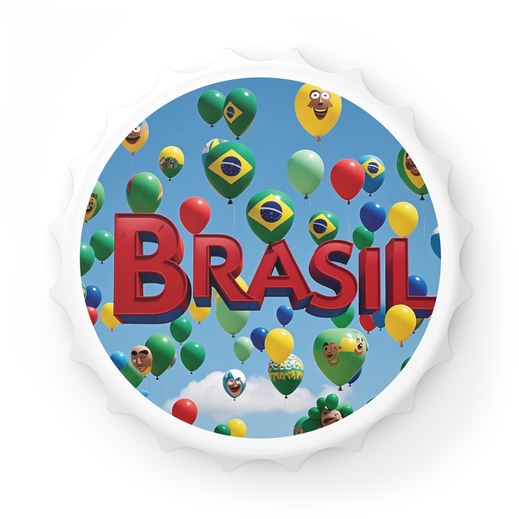 Abridor de Garrafas Colorido do Brasil - Presente Divertido para Comemorações e Festas