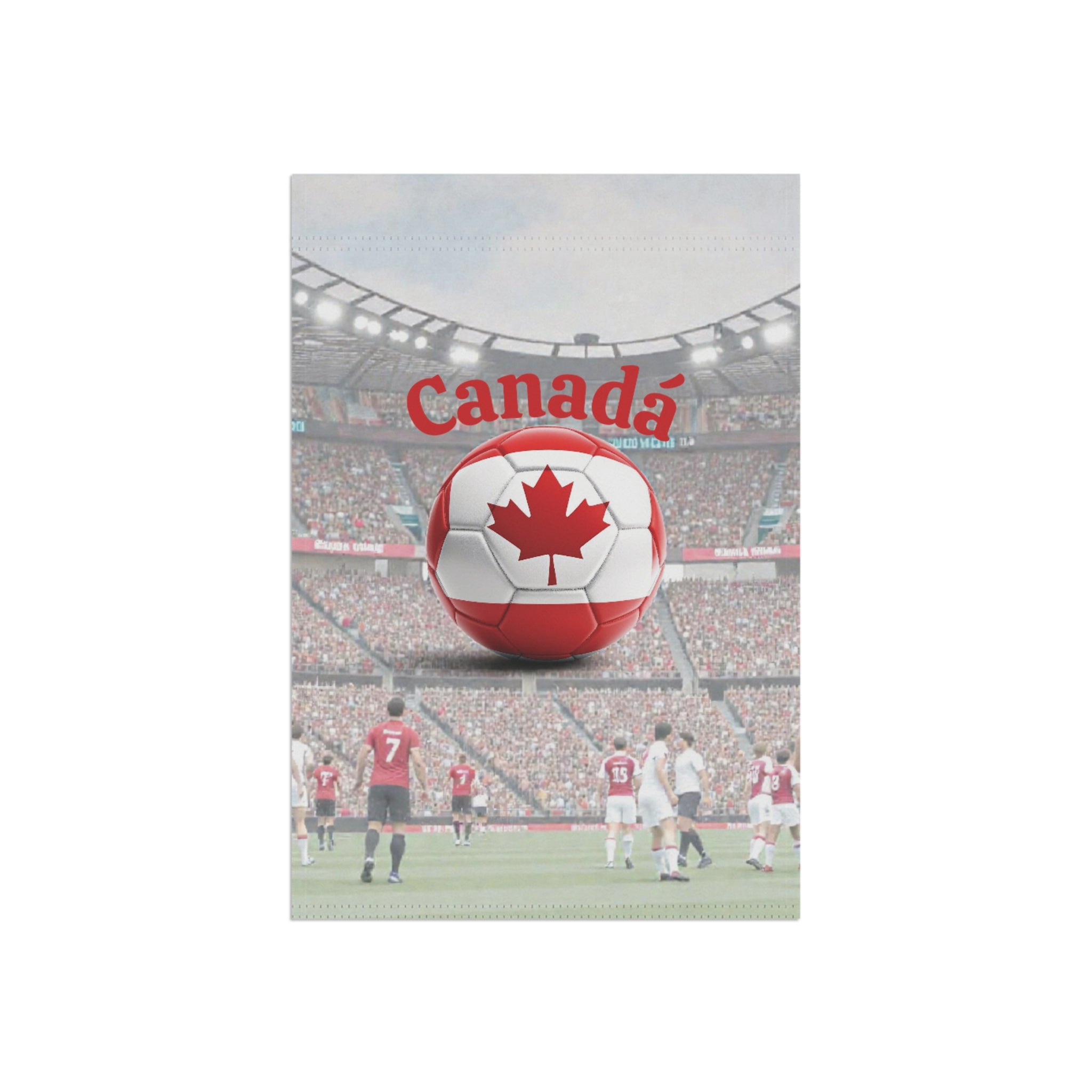 Canada Soccer Garden Flag — Canada Maple Leaf Soccer Ball Stadium Garden Banner