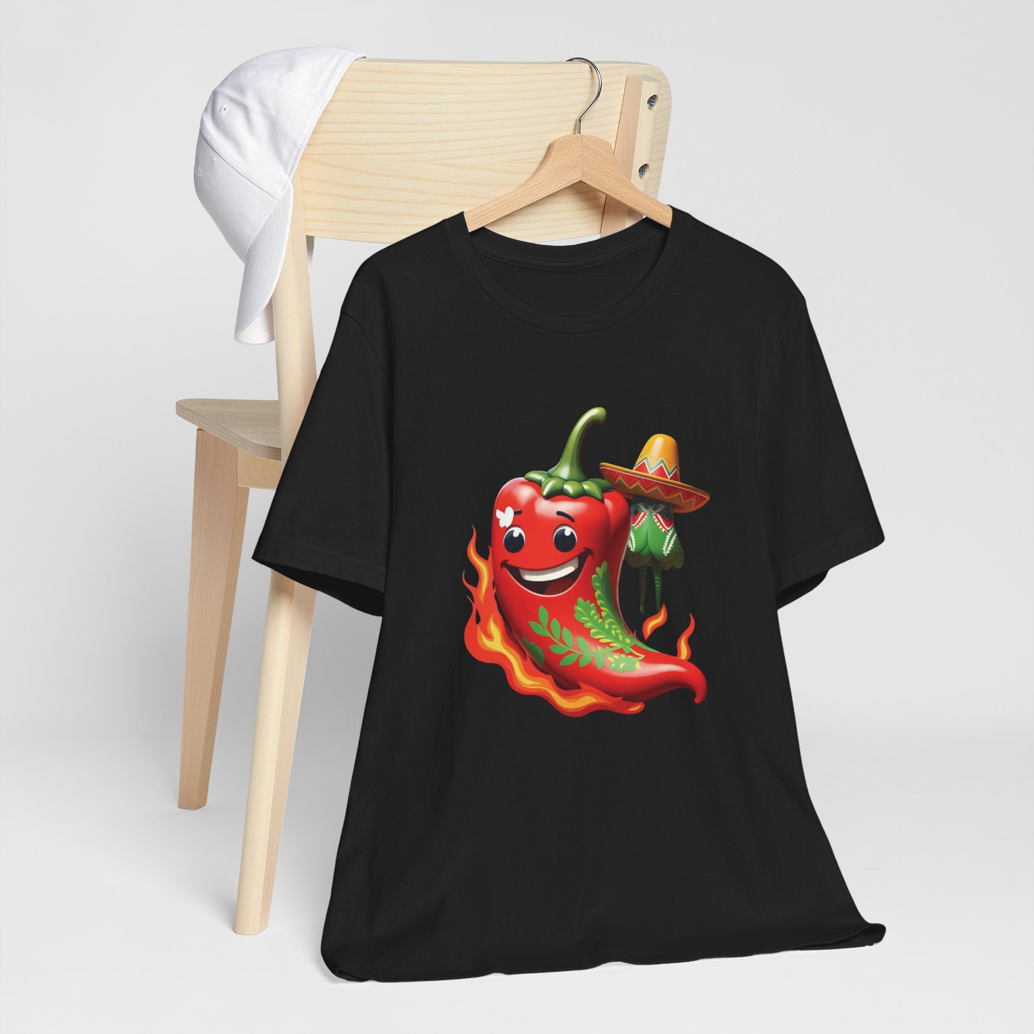 Camiseta gráfica con chile picante ardiente: ¡perfecta para celebraciones de fiestas!
