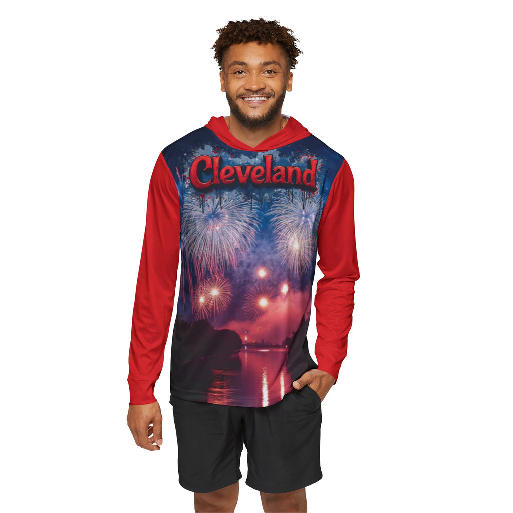 Cleveland Fireworks Hoodie — Men’s Red Sports Warmup Pullover