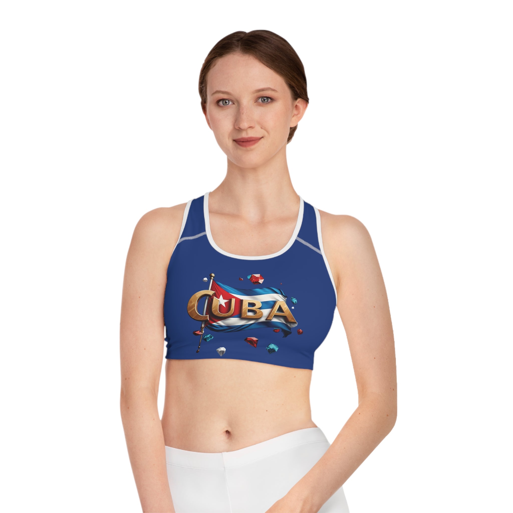 Sujetador deportivo con la bandera de Cuba