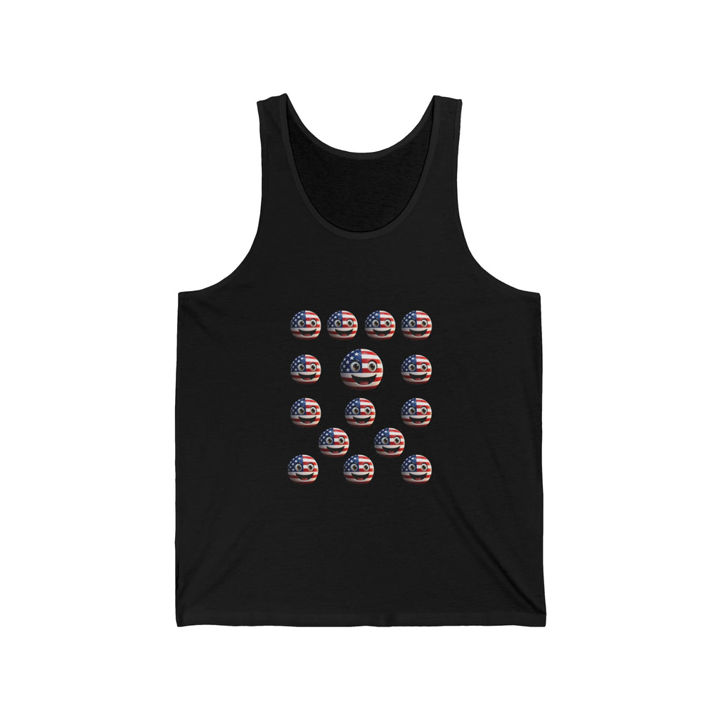 Patriotic Unisex Jersey Tank Top - USA Flag Design