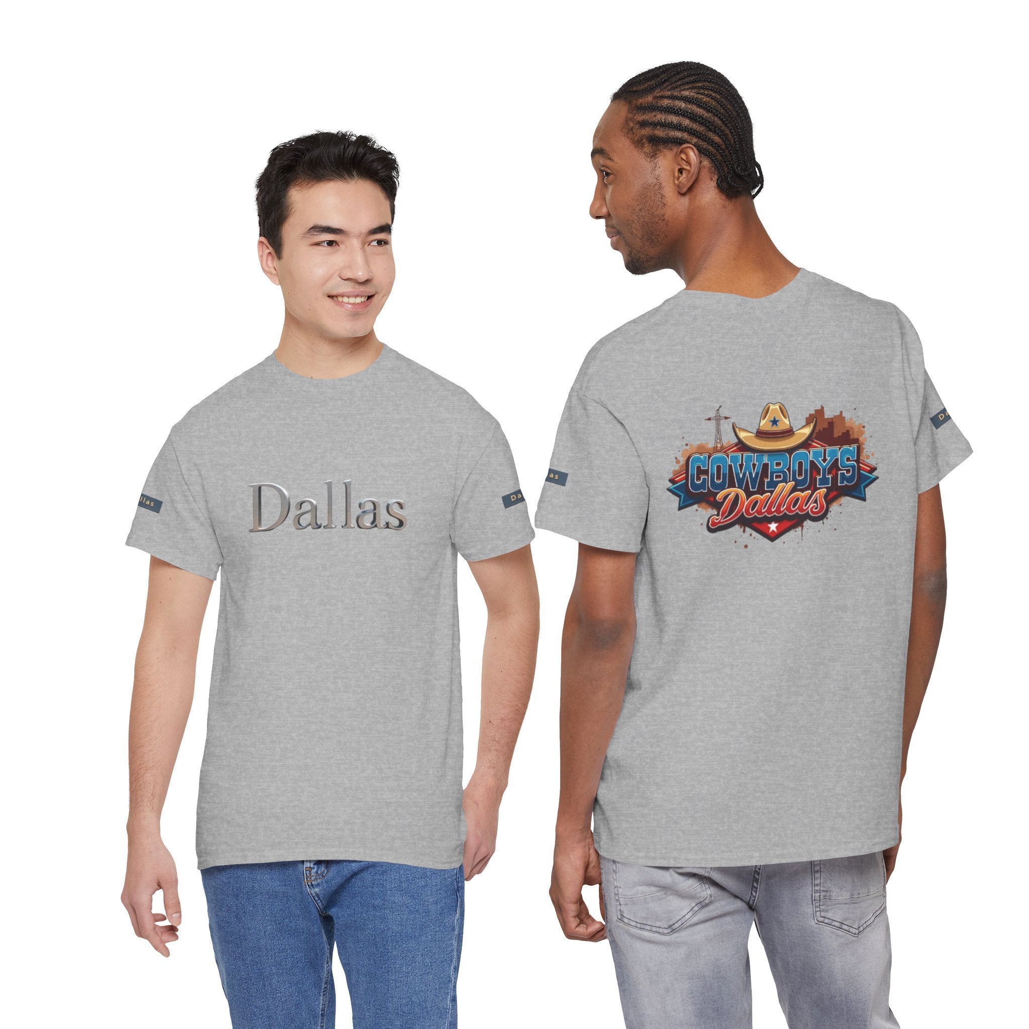 Dallas Unisex Heavy Cotton Tee, Casual Graphic Tee, Urban Fashion Shirt, Travel Souvenir, City Pride Gift, Comfortable Everyday Wear