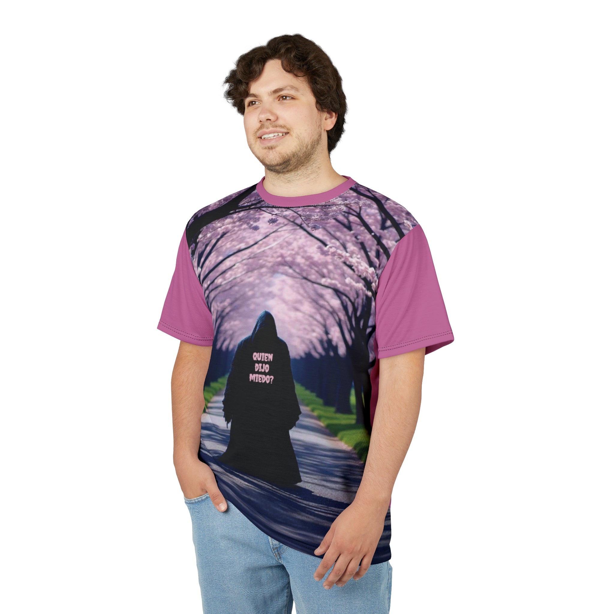 Mystical Forest Unisex Tee - Nature-Inspired AOP Shirt with Inspiring Quote