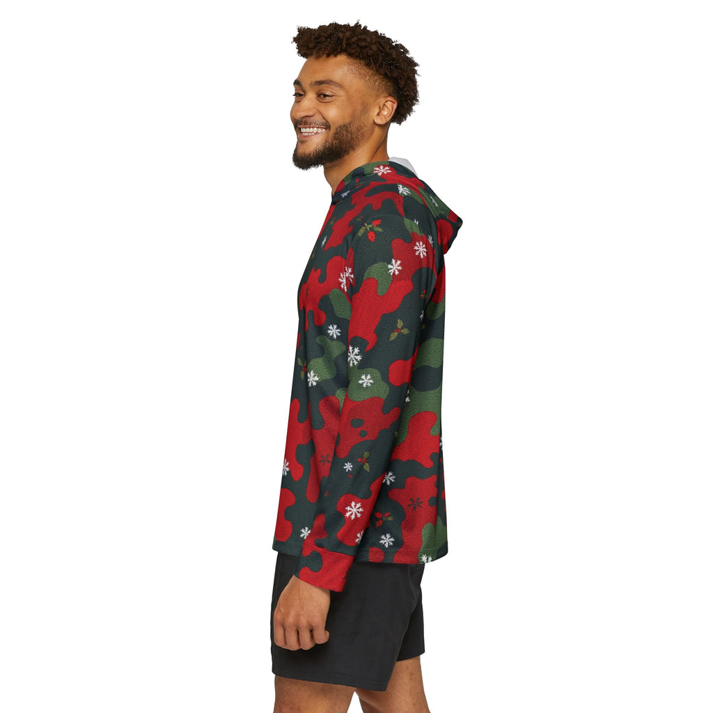 Holiday Camo Hoodie — Red & Green Christmas Patterned  Warmup Hoodie