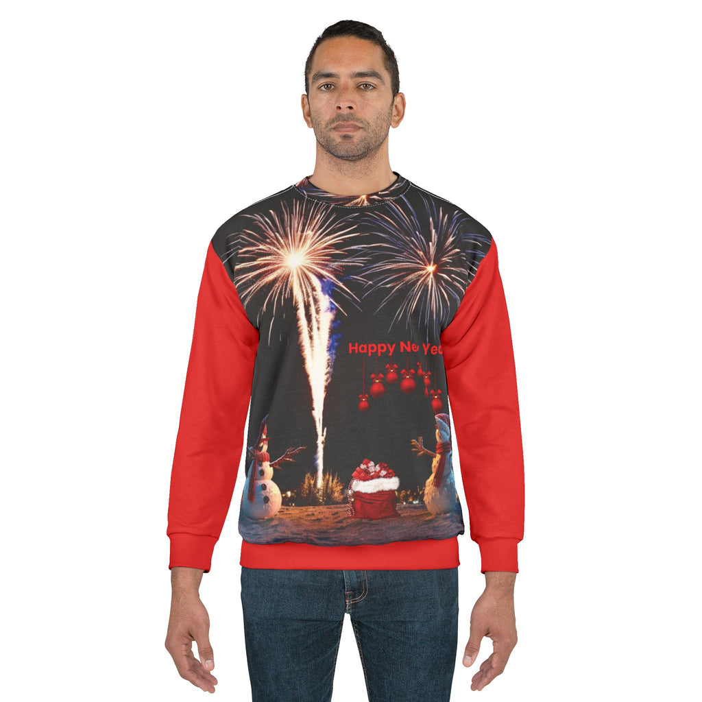 Holiday Snowman New Year Unisex Sweatshirt - Red Christmas Atmosphere Gift