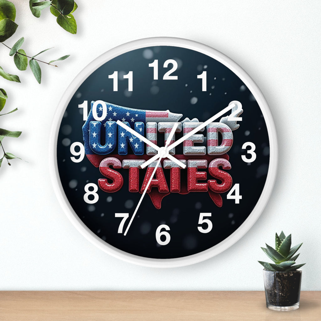 Patriotic United States Wall Clock - Perfect for Home or Office Decor
