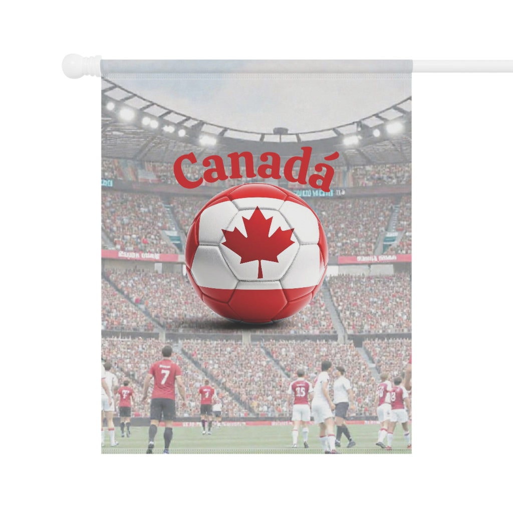 Canada Soccer Garden Flag — Canada Maple Leaf Soccer Ball Stadium Garden Banner