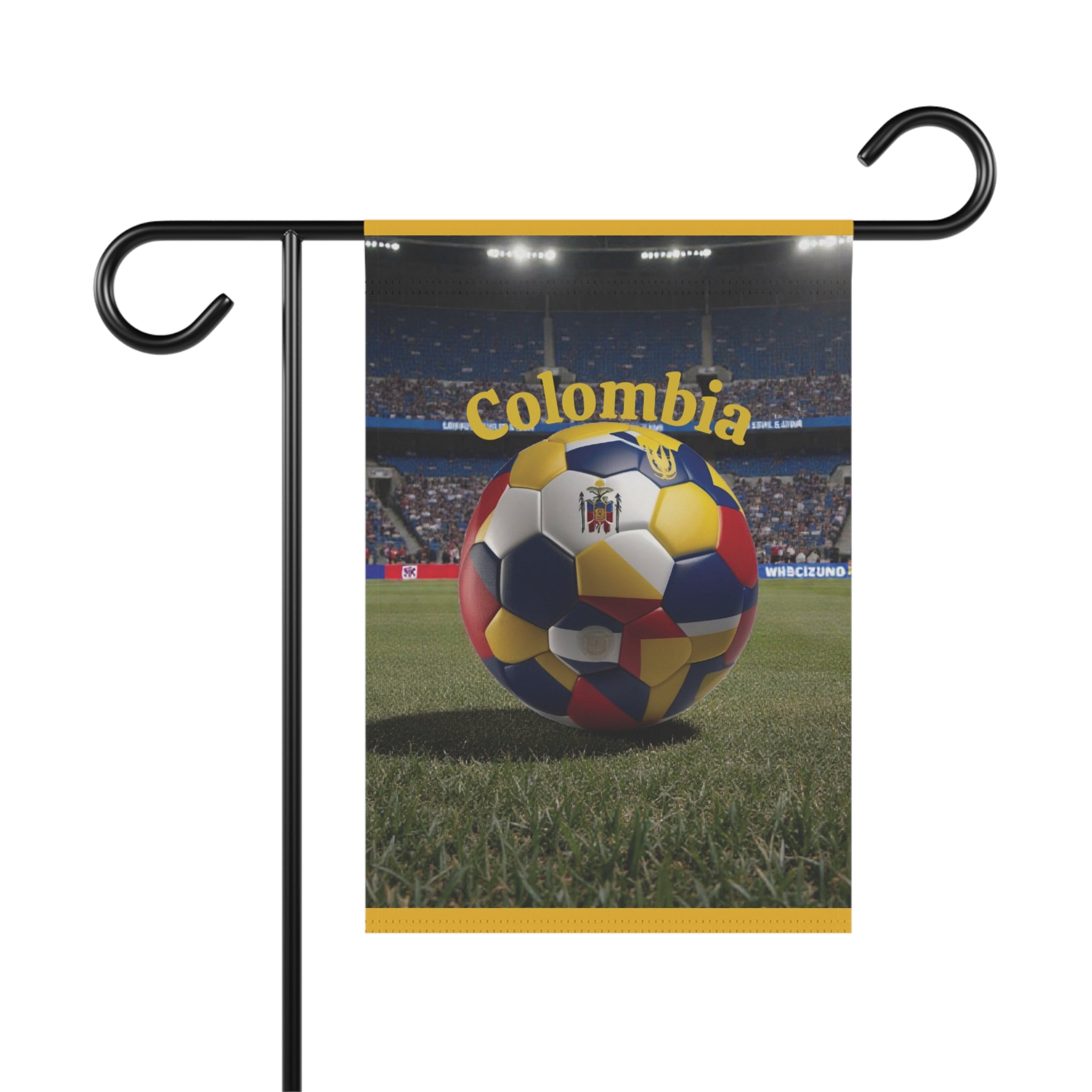 Colombia Soccer Garden Flag — Stadium Soccer Ball Banner