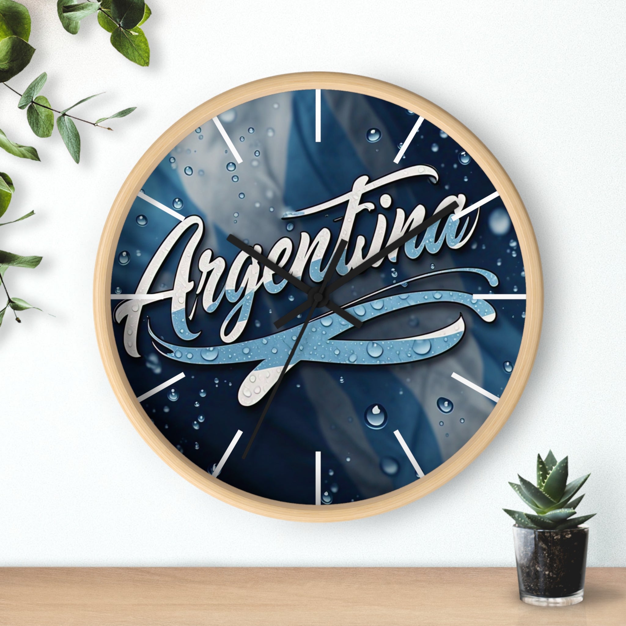 Reloj de pared argentino con temática acuática: elegante decoración para el hogar, mecanismo silencioso, diseño moderno, regalo ideal para
