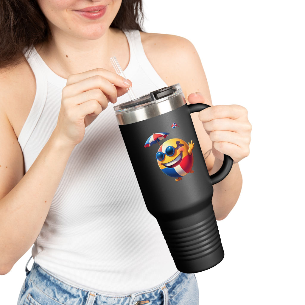 Taza térmica de viaje de República Dominicana - 40 Oz  Perfecta para la playa y viajes