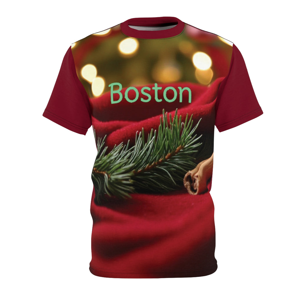 Festive Holiday Tee, Christmas Gift Shirt, Customizable Graphic Tee, Unisex Holiday Apparel, Boston Christmas Style Shirt