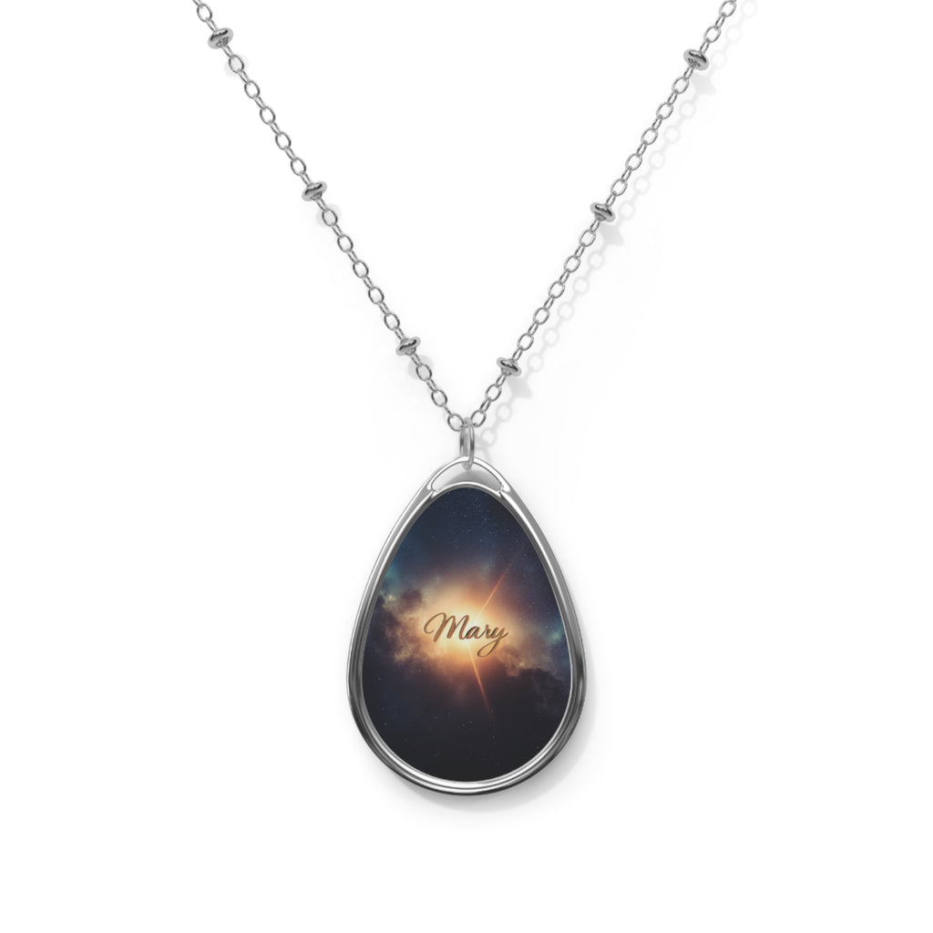 Personalized oval necklace, with the name 'Mary' Custom Engraved Jewelry, Meaningful Gift, Keepsake Pendant, Unique Name Necklace 