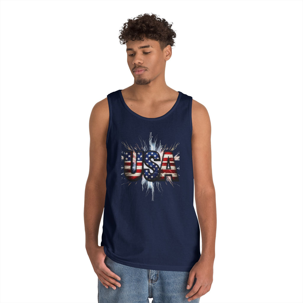 USA Patriotic Unisex Heavy Cotton Tank Top