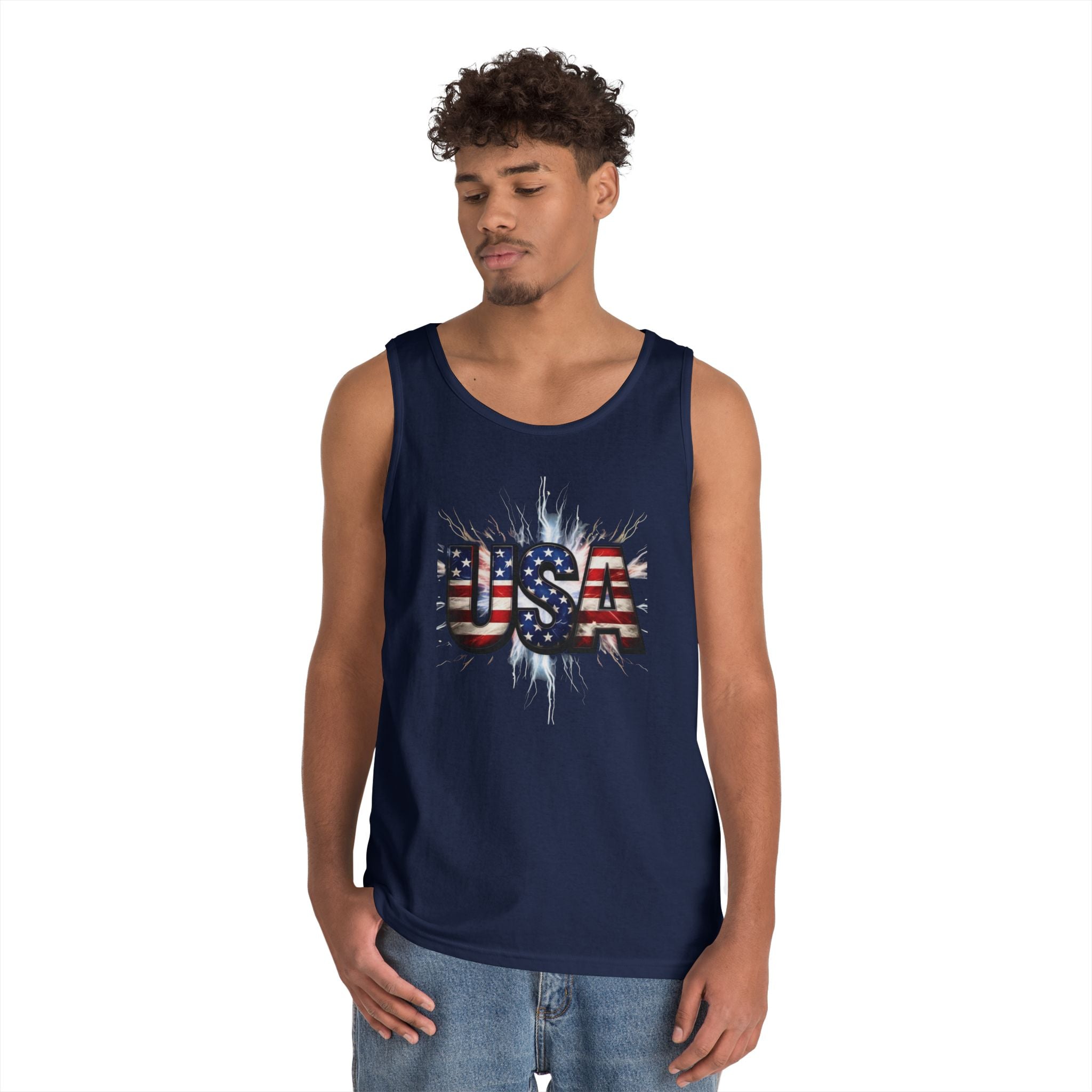 USA Patriotic Unisex Heavy Cotton Tank Top