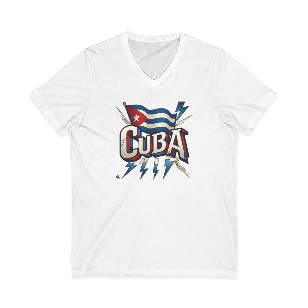 Camiseta cubana vintage con cuello en V