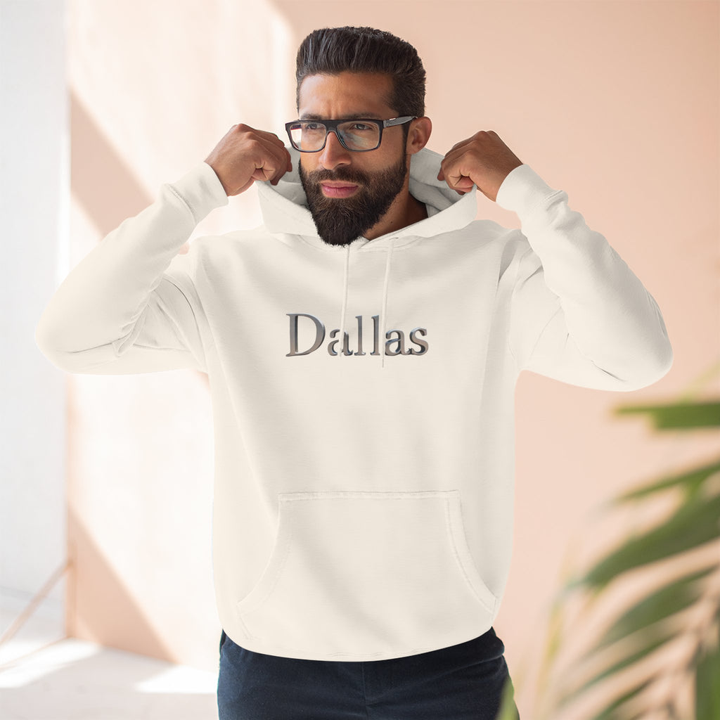 Dallas Three-Panel Fleece Hoodie | Cozy Casual Wear, City Pride Sweatshirt, Perfect Gift for Texas Lovers, Comfortable Everyday Hoodie