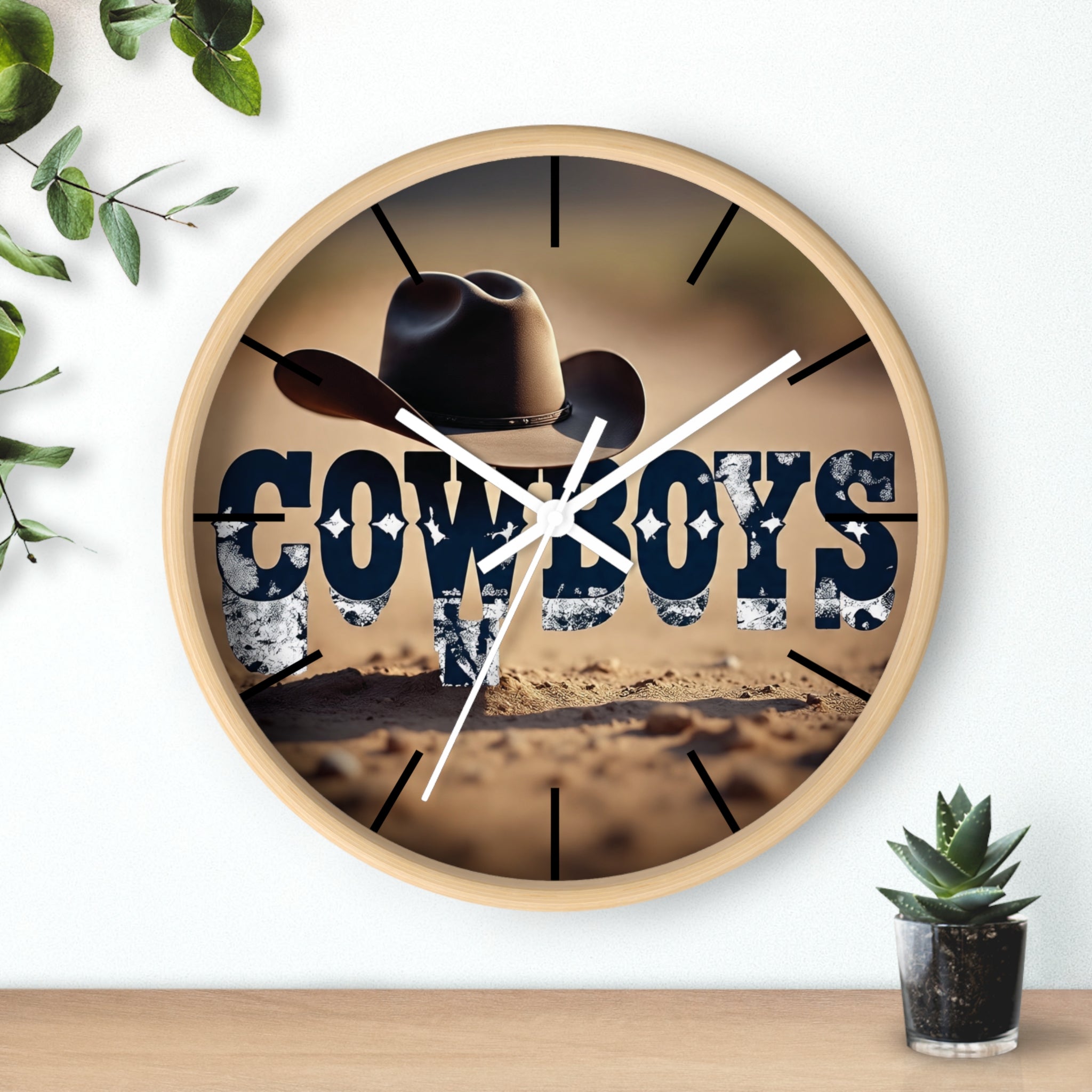 Cowboy-Themed Wall Clock, Rustic Home Decor, Cowboy Gift, Western Decor, Unique Timepiece for Country Lovers