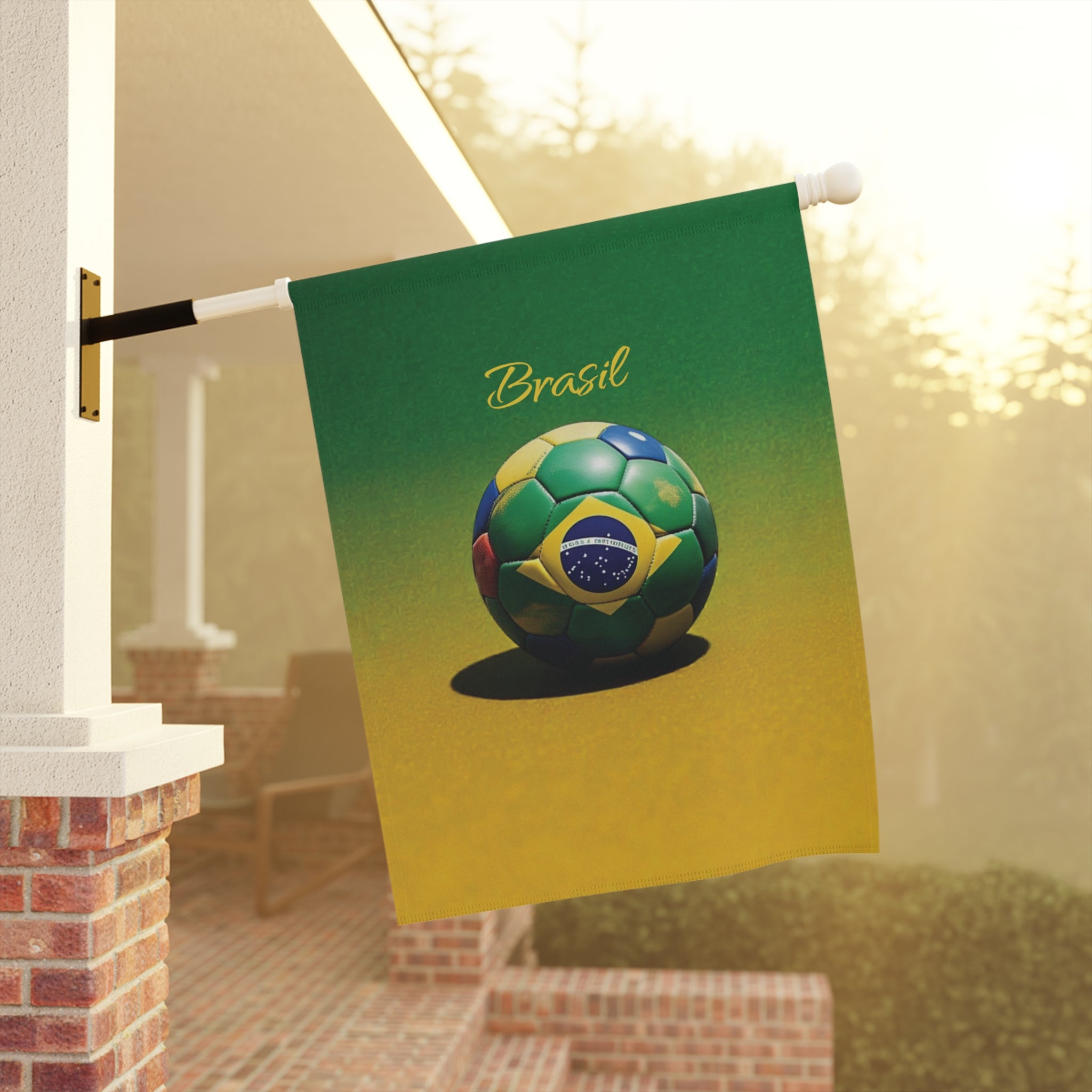 Brasil Soccer Garden Flag — Brazil Football Ball Garden Banner