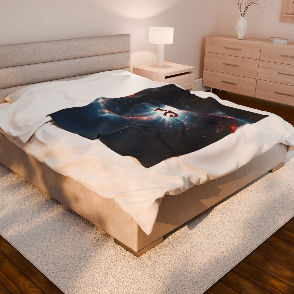 Galaxy Nebula Velveteen Plush Blanket – PR Monogram Space Throw