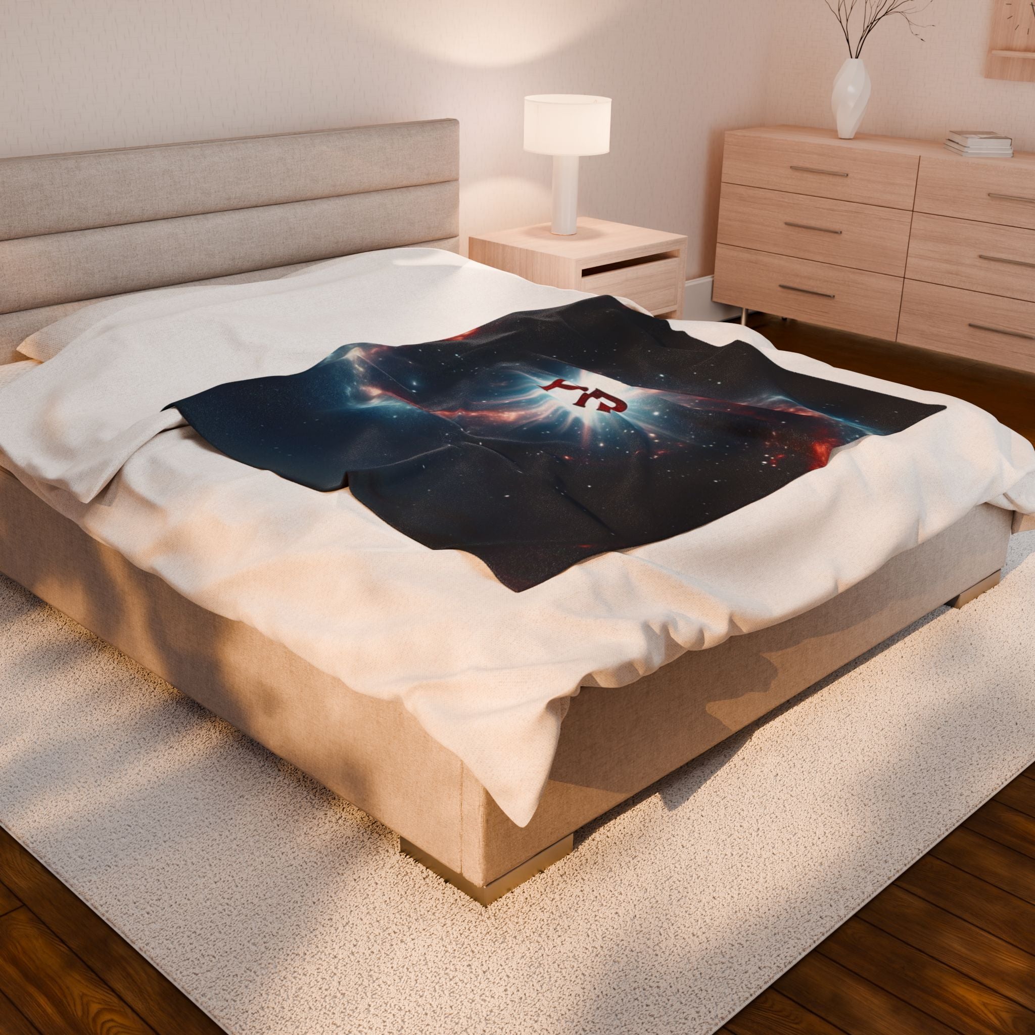 Galaxy Nebula Velveteen Plush Blanket – PR Monogram Space Throw