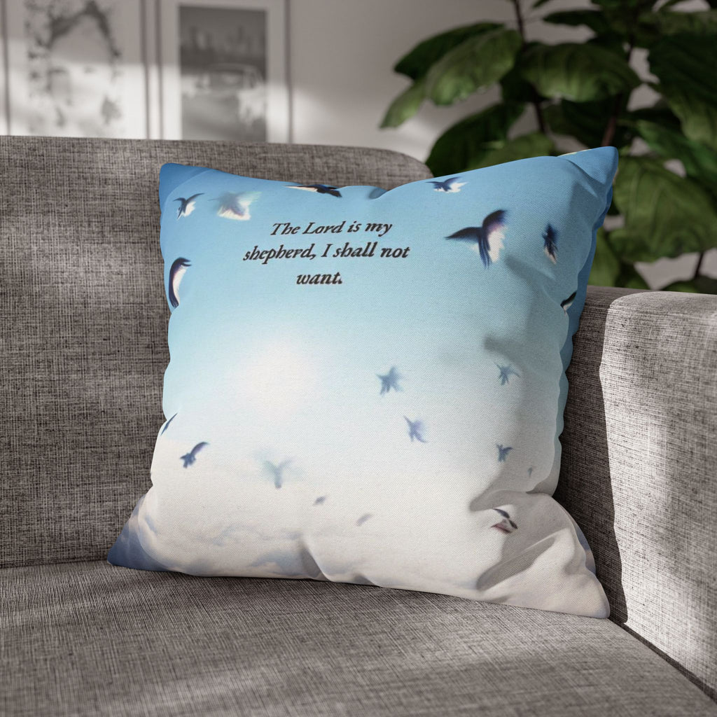 Inspirational Bird Print Pillowcase - Decorative Cushion Cover, Home Decor, Gift for Living Room, Bedroom, Spiritual Quote