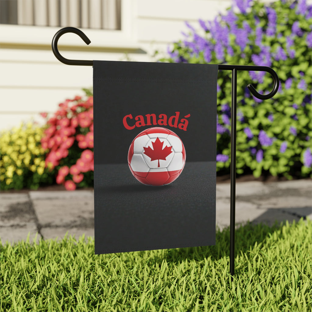 Canada Soccer Garden Flag – Maple Leaf Soccer Ball Garden Banner