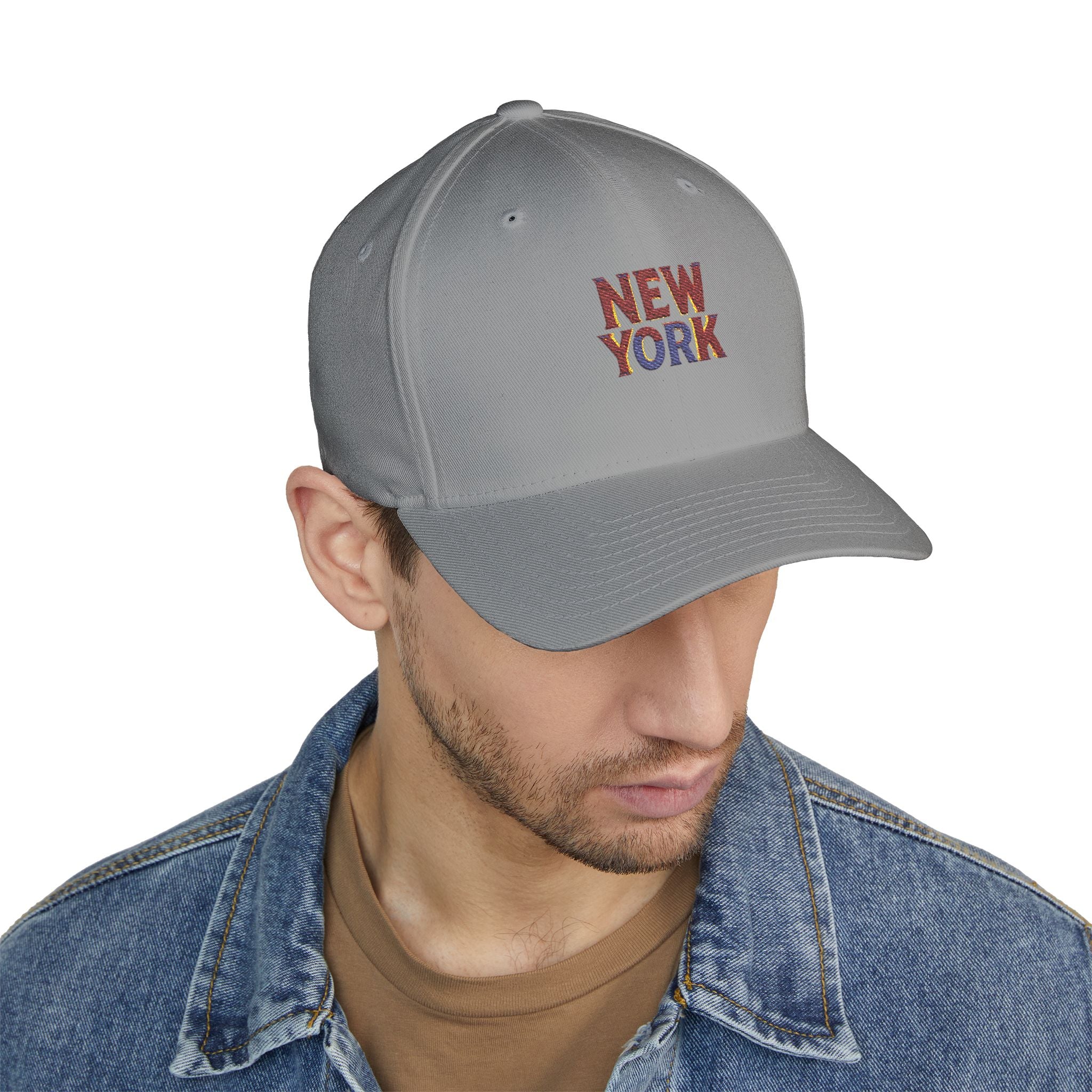 New York Embroidered Cap — Vintage Lettering Structured Hat