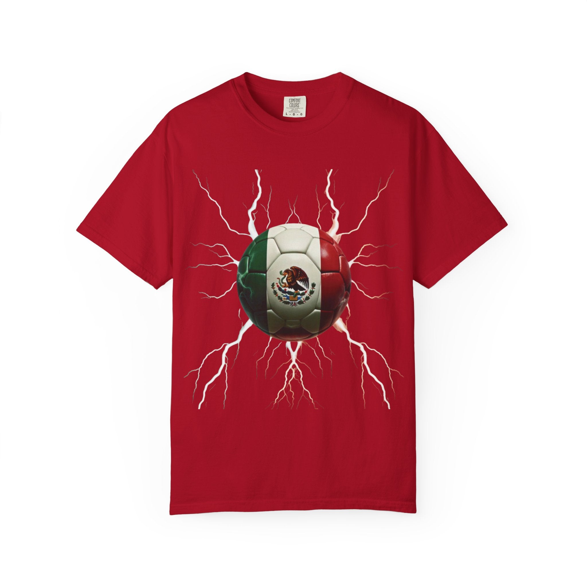 Mexico Unisex Soccer T-Shirt: Electric Garment-Dyed Design for Fans