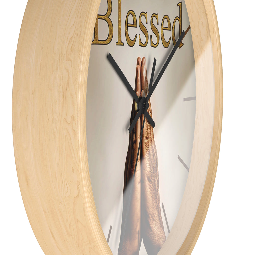 Inspirational Wall Clock - Blessed Home Decor, Spiritual Gift, Positive Vibes, Faith-Based Wall Art, Motivational Office Decor