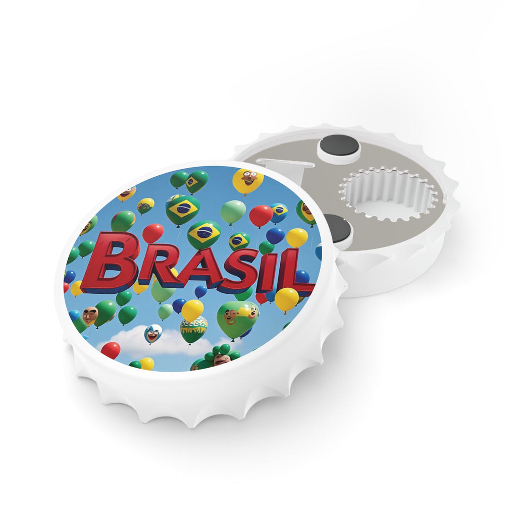 Abridor de Garrafas Colorido do Brasil - Presente Divertido para Comemorações e Festas
