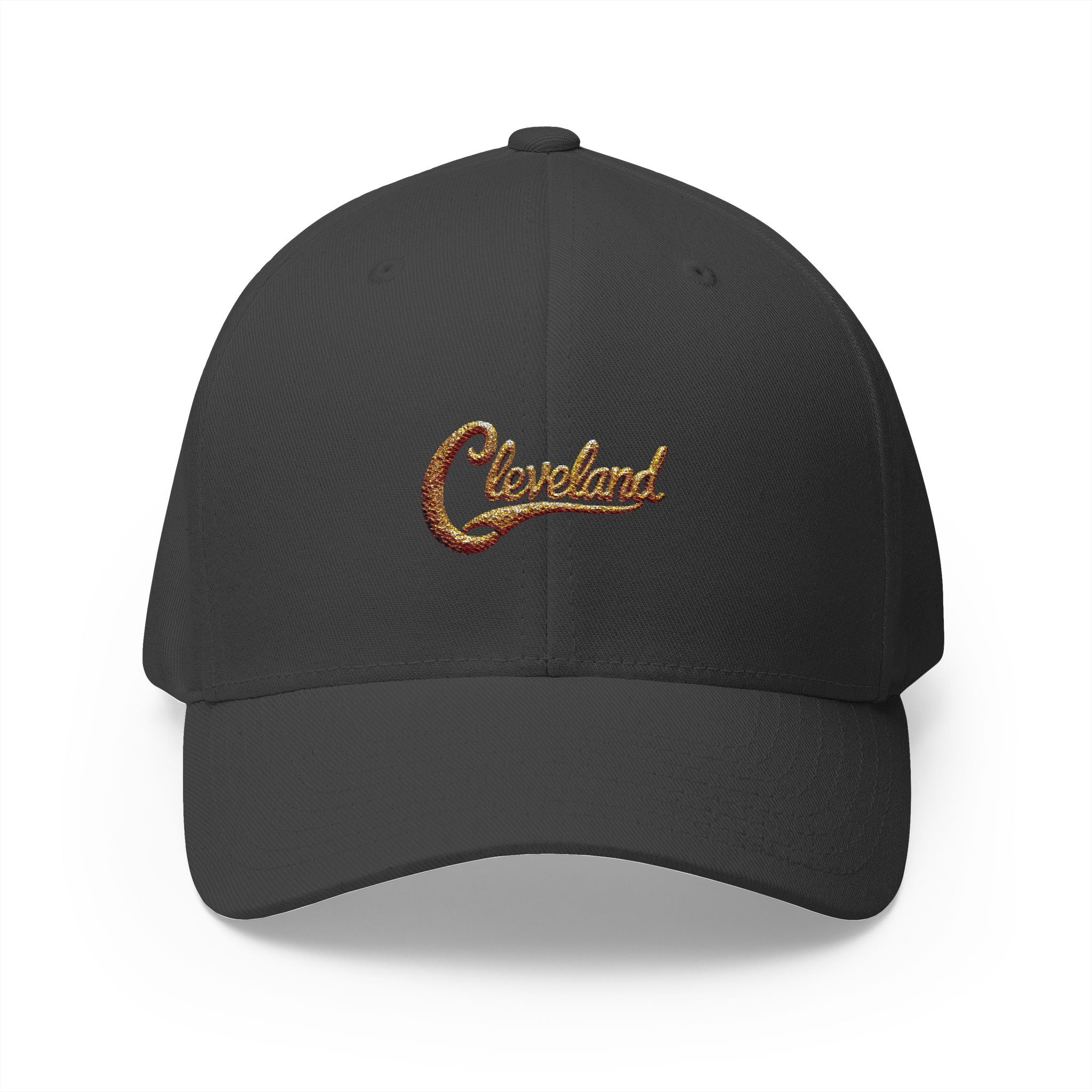 Embroidered 'Cleveland' Script Cap — Classic White Structured Hat