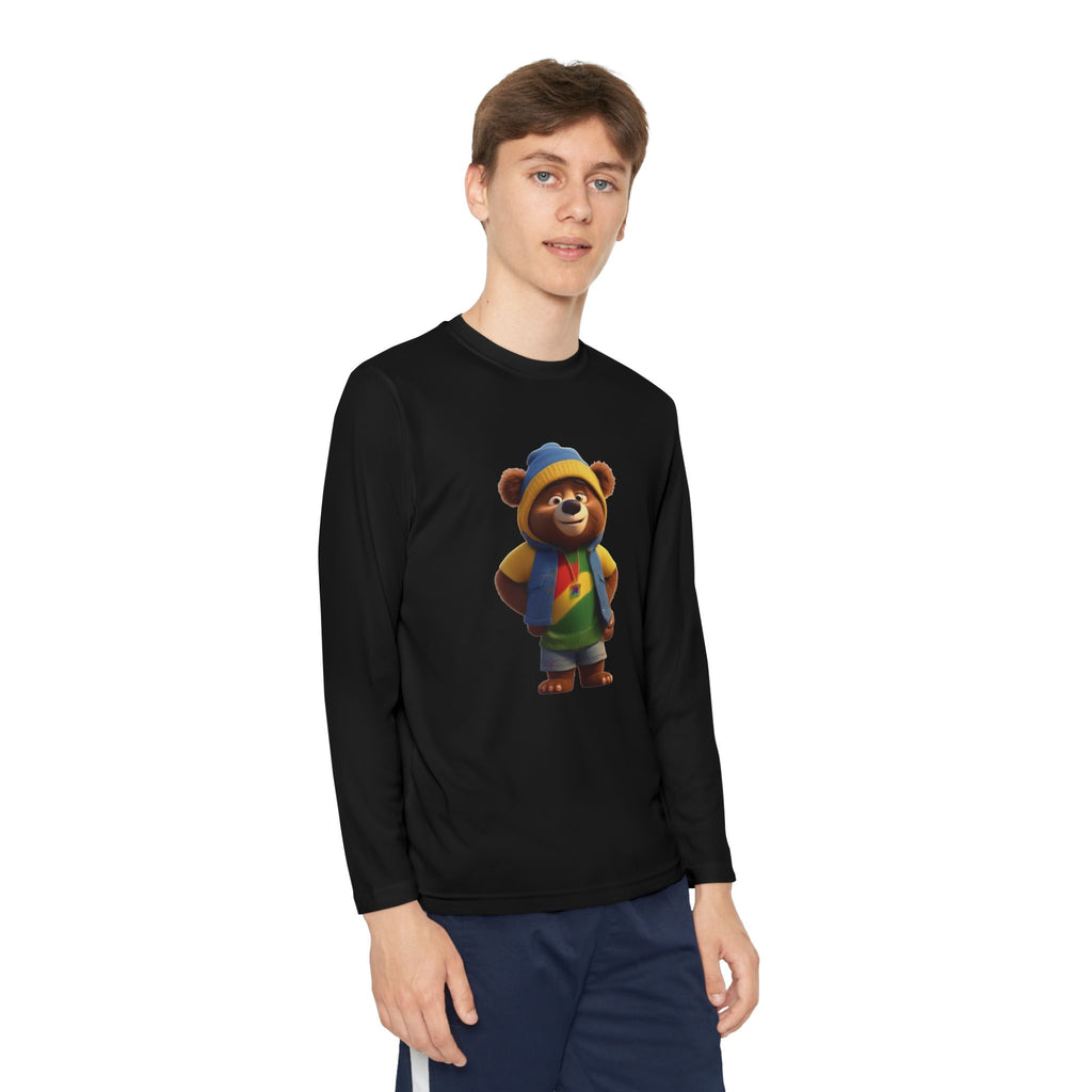 Youth Long Sleeve Tee - Bear Image Gift for Young People