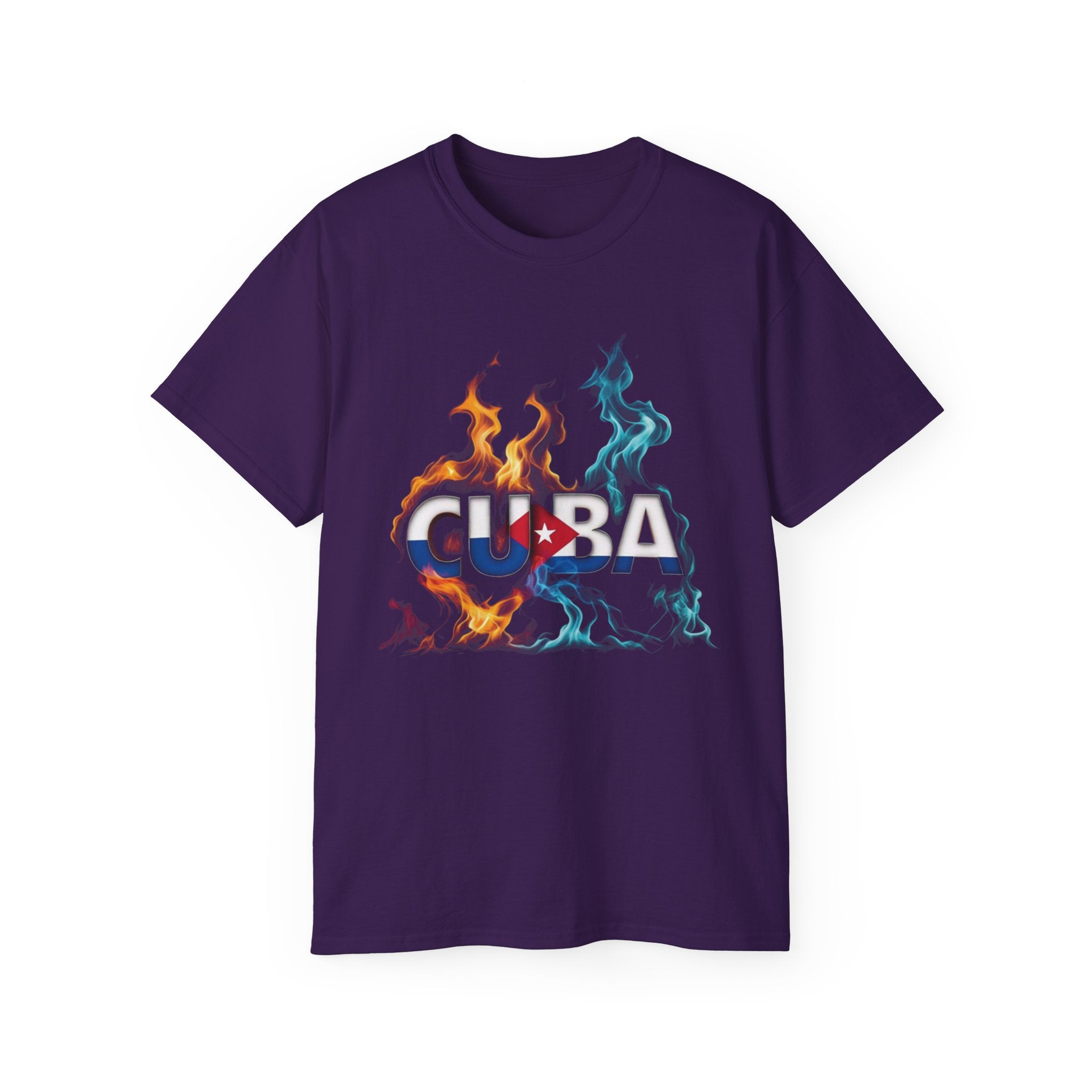 Camiseta gráfica con llamas de Cuba