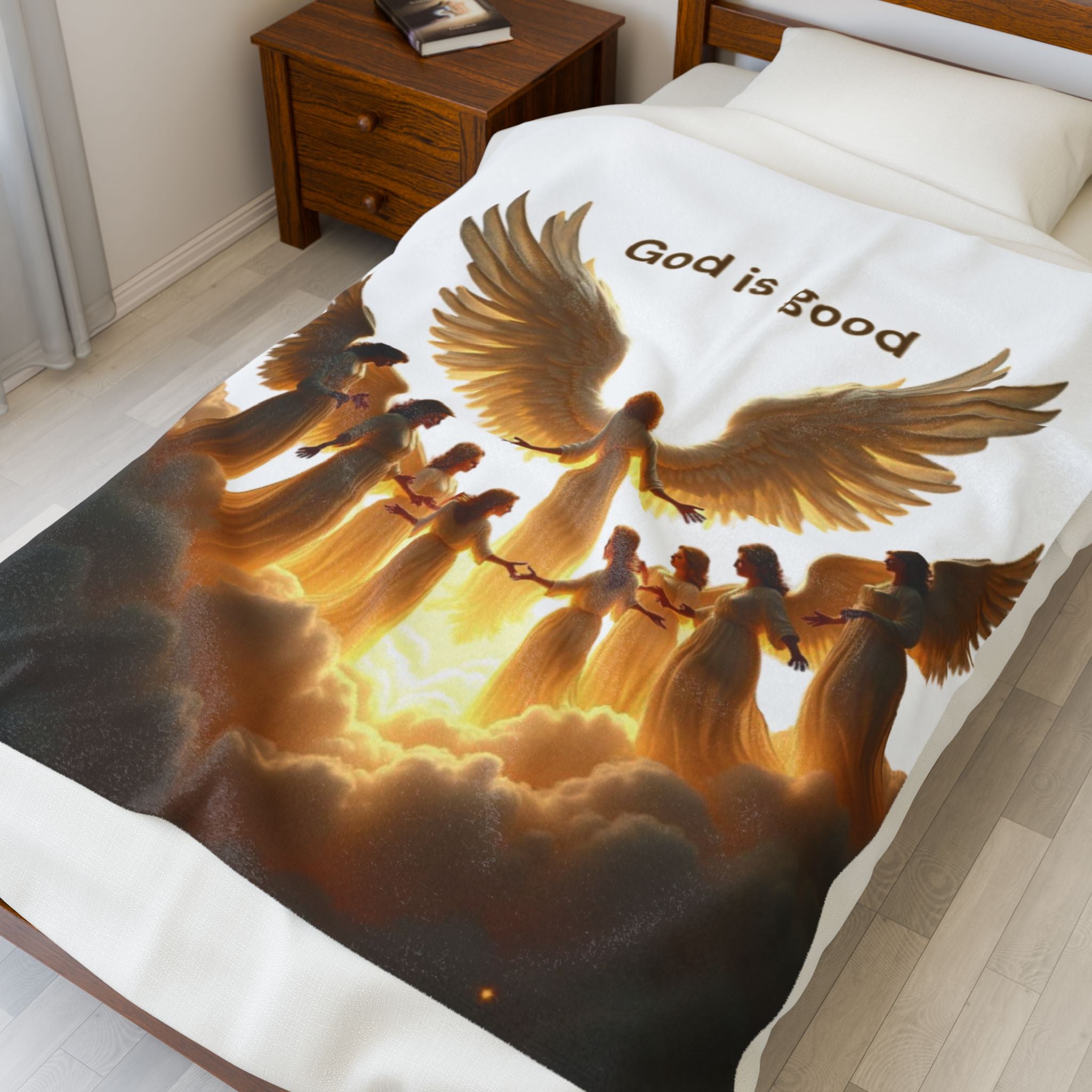 Inspirational Velveteen Plush Blanket - 'God is Good' - Cozy Home Decor for Faith & Comfort
