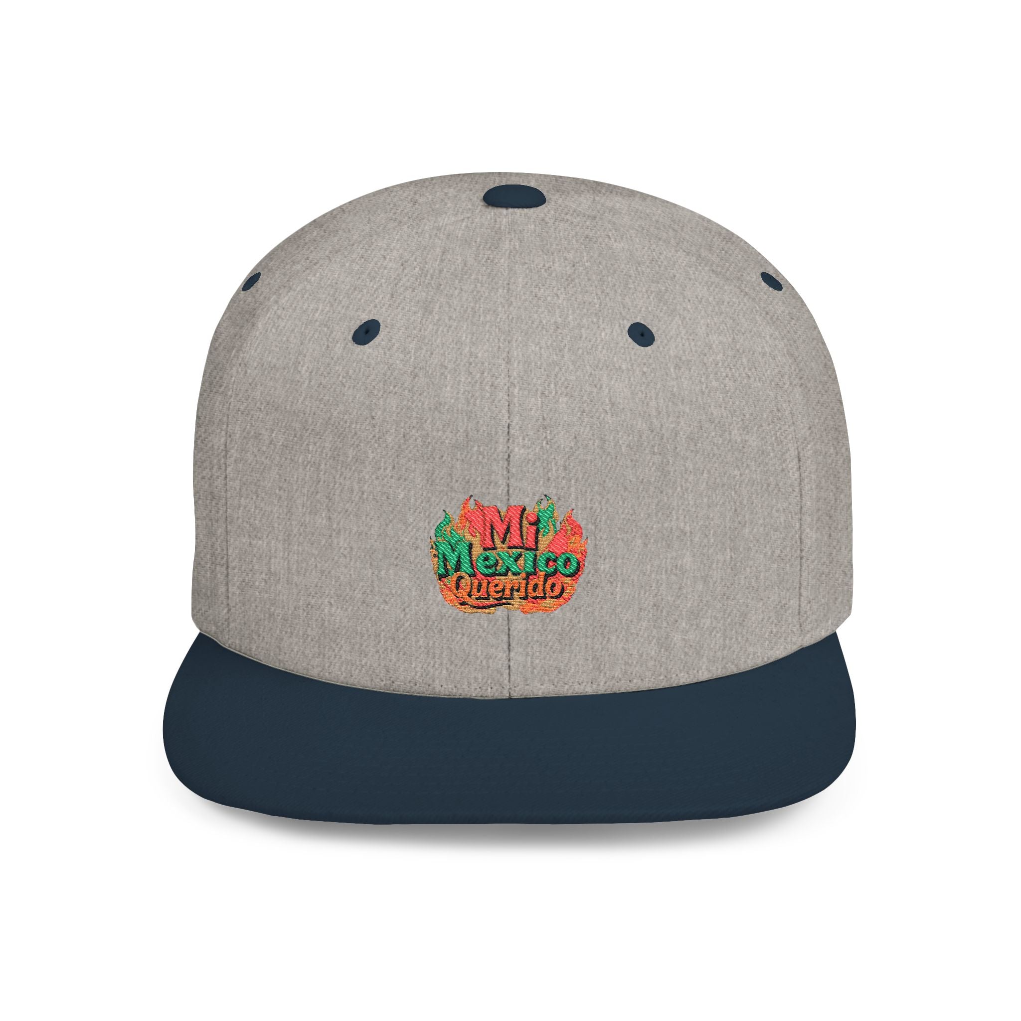 Gorra Snapback de visera plana - Gorra bordada "Mi México Querido" para amantes de la aventura