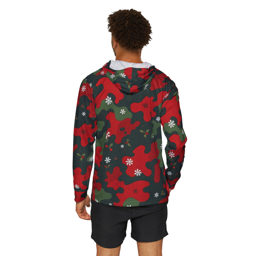 Holiday Camo Hoodie — Red & Green Christmas Patterned  Warmup Hoodie