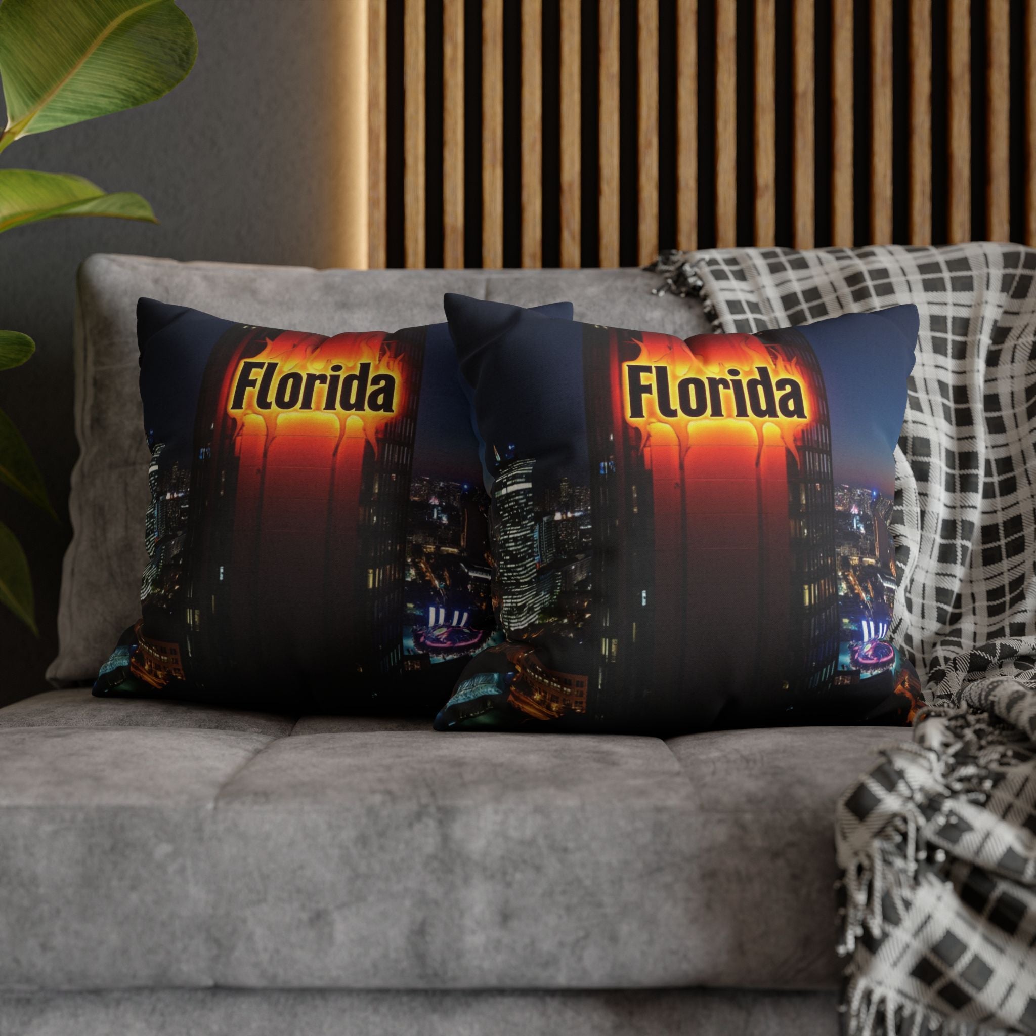 "Florida Night" Decorative Cushion - Urban Style and Sunset