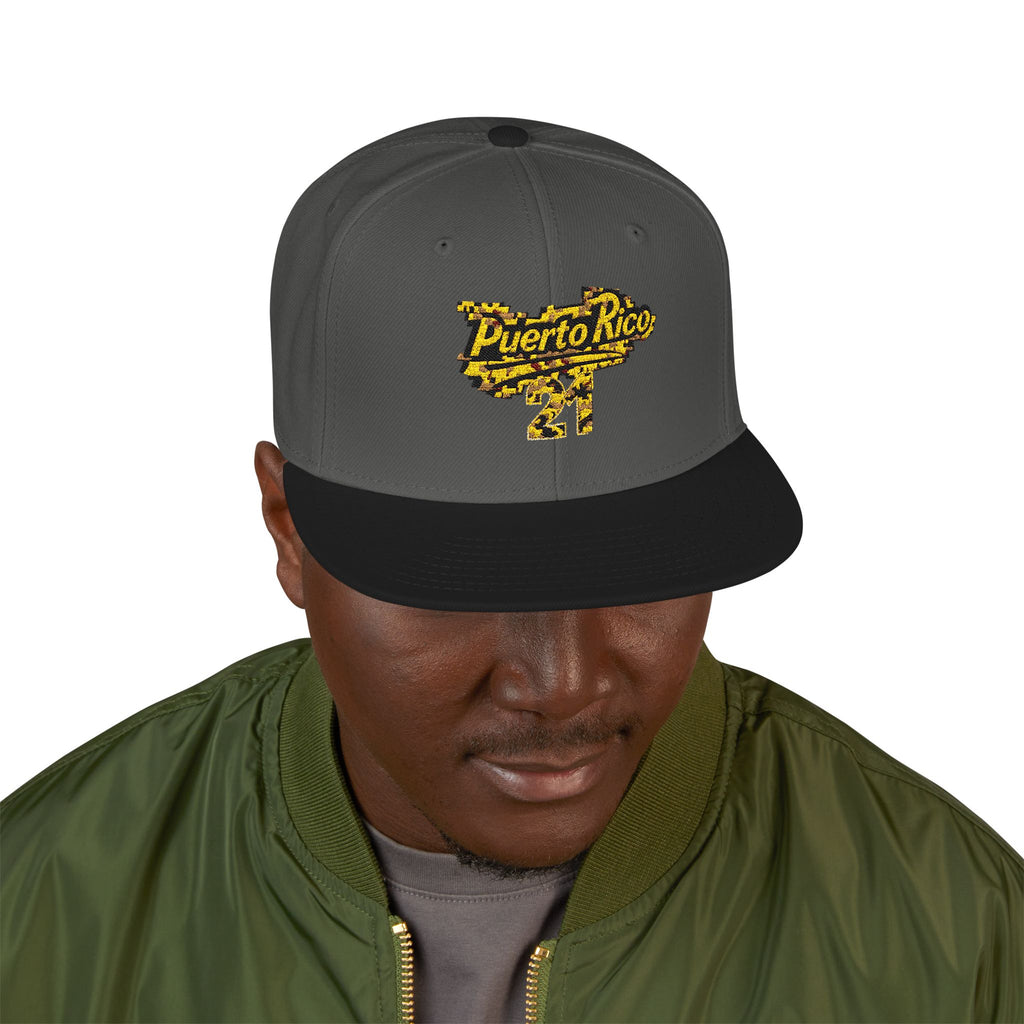 Gorra Snapback Puerto Rico 21: elegante gorra bordada para celebraciones de verano