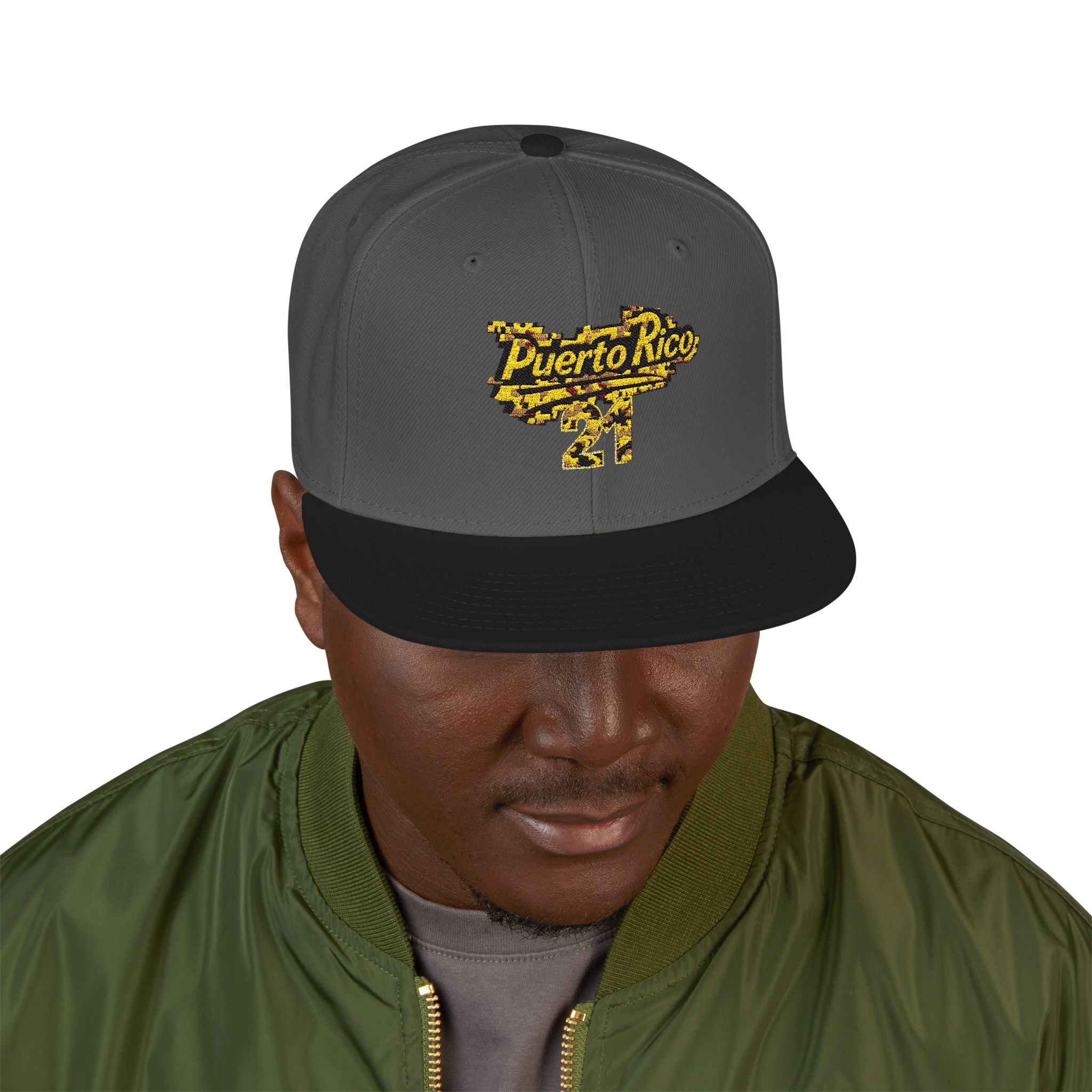 Gorra Snapback Puerto Rico 21: elegante gorra bordada para celebraciones de verano