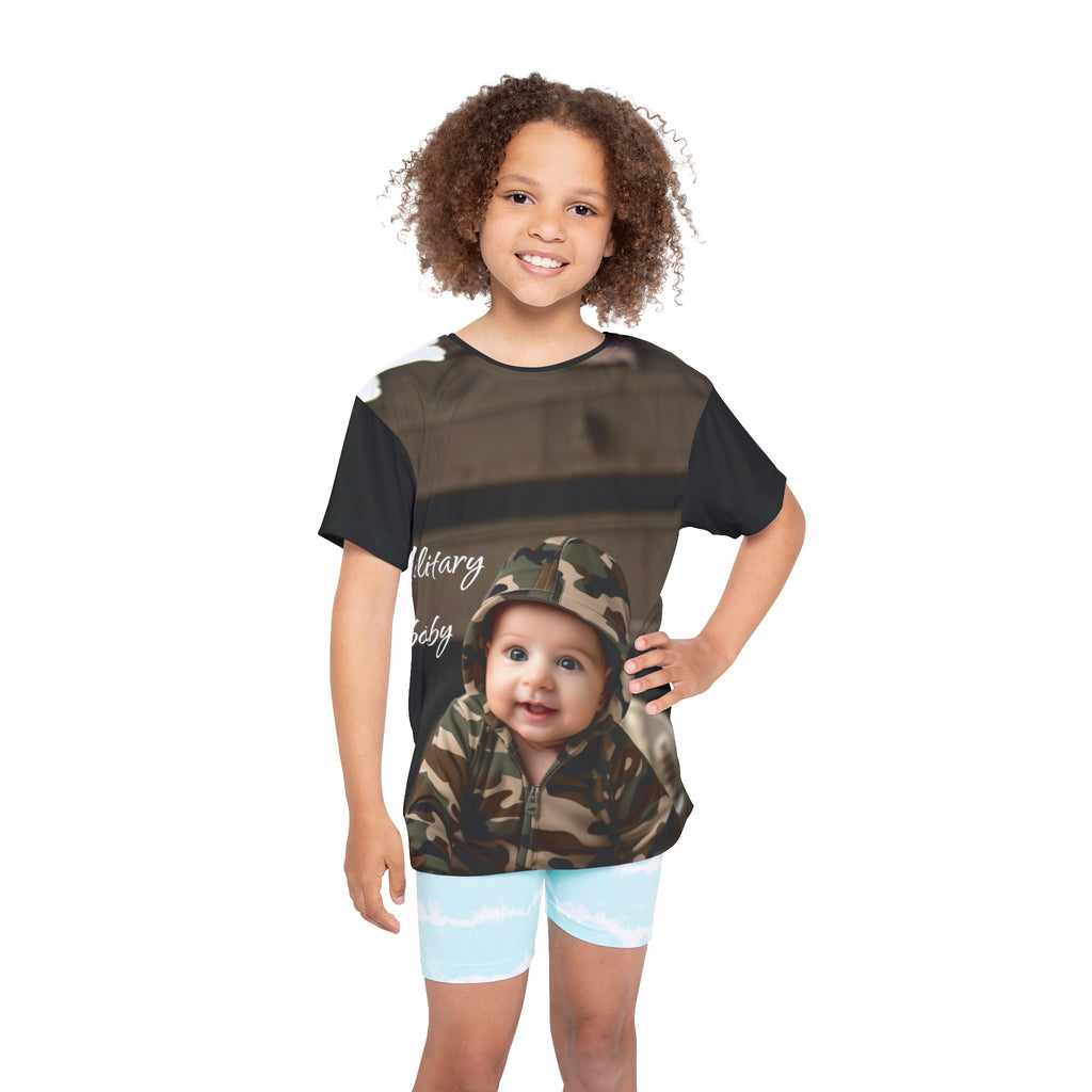 beutiful Military T-Shirt for Children honoring dad or mom (AOP) ( image is AI )