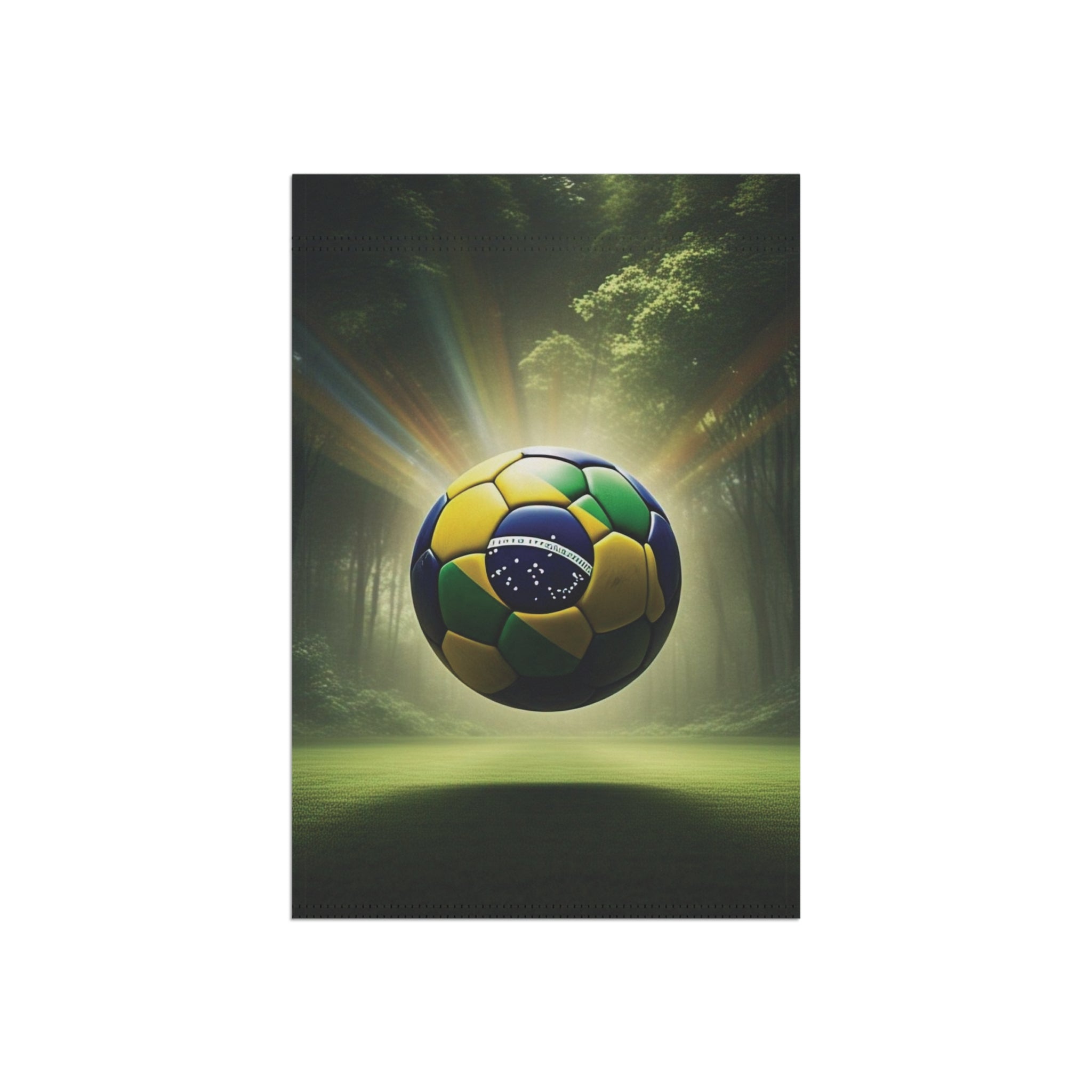 Brazil Flag Soccer Ball Garden Flag — Outdoor House Banner for Football Fans