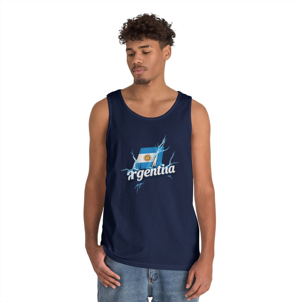 Camiseta unisex de algodón grueso con gráfico de Argentina Lightning