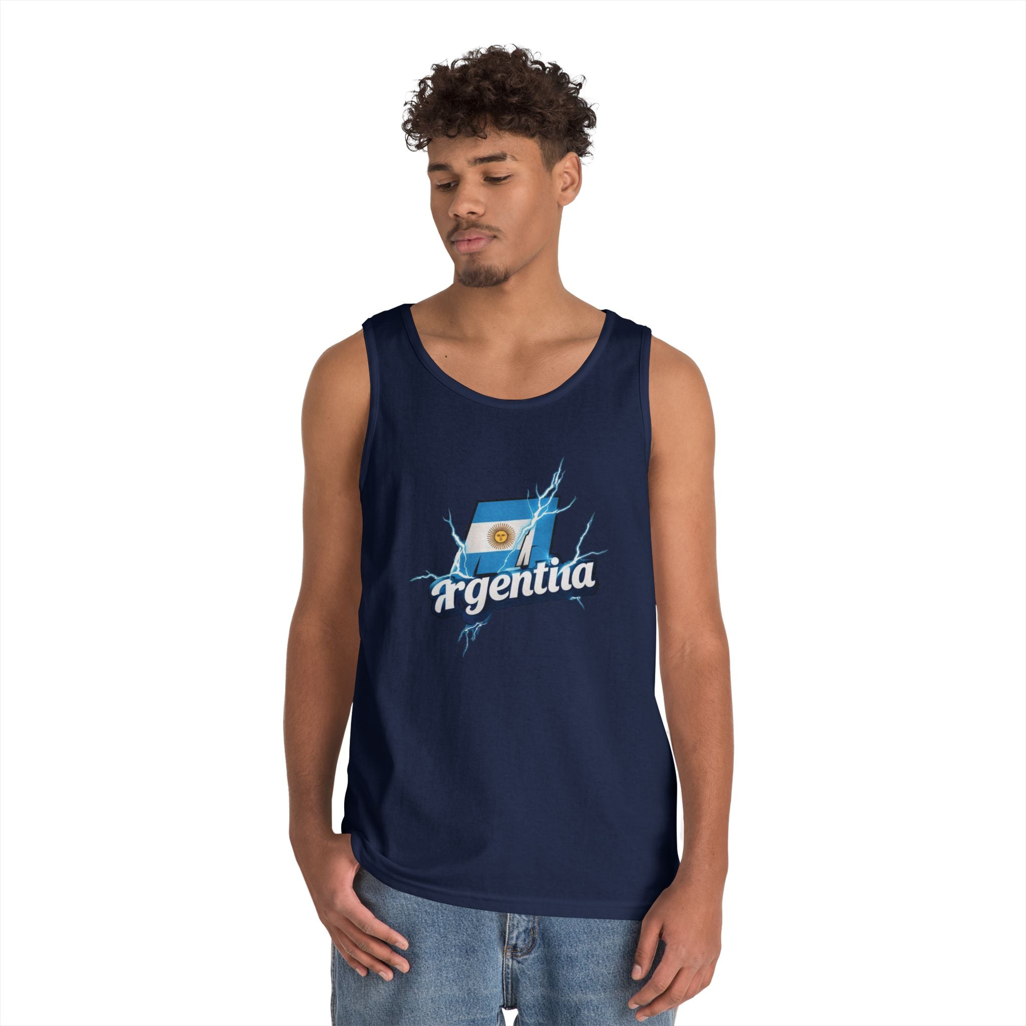 Camiseta unisex de algodón grueso con gráfico de Argentina Lightning
